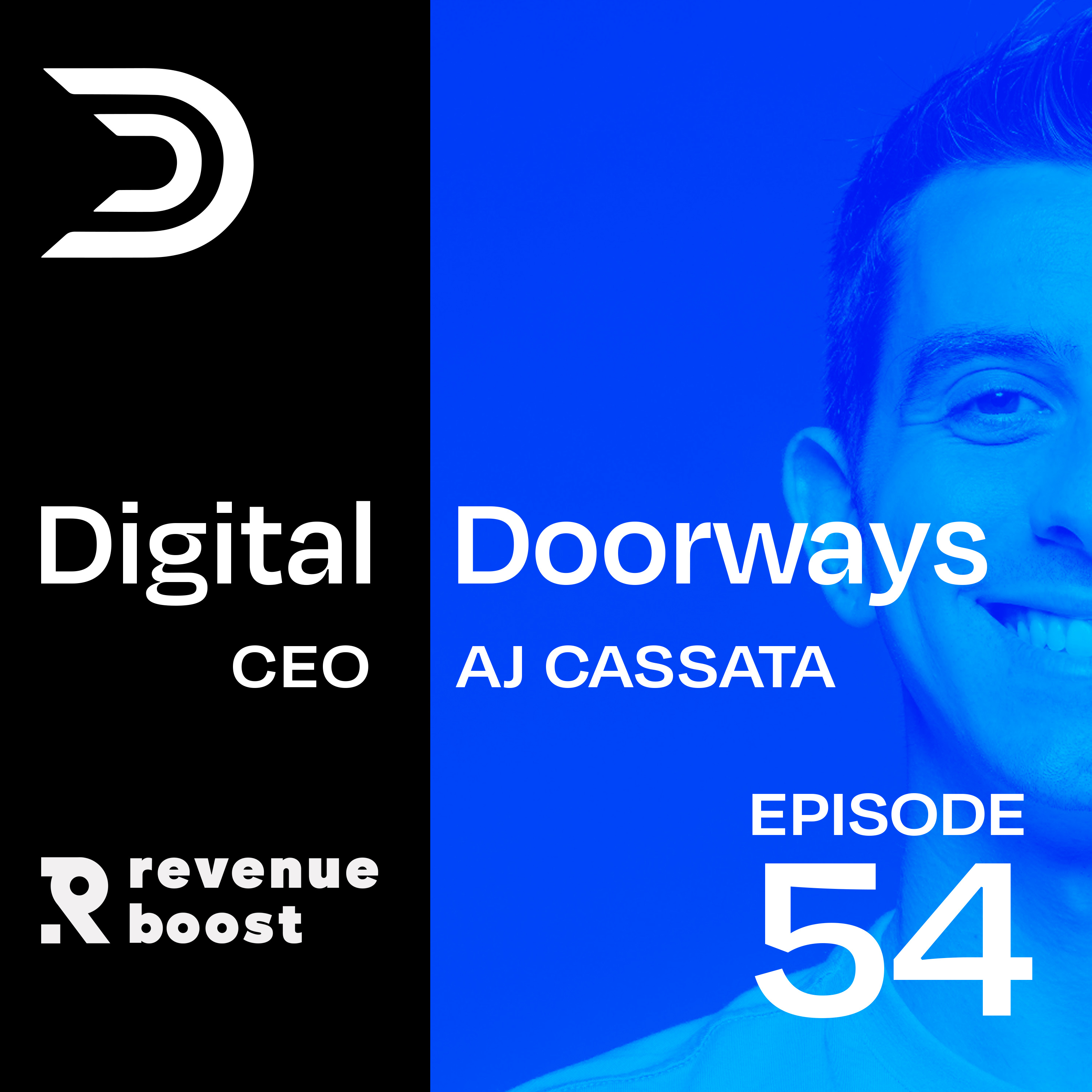 54 - Digital Doorways Presents: AI for Outbound: Smart Plays for Human-Centric Sales w/ AJ Cassata CEO of Revenue Boost episode artwork