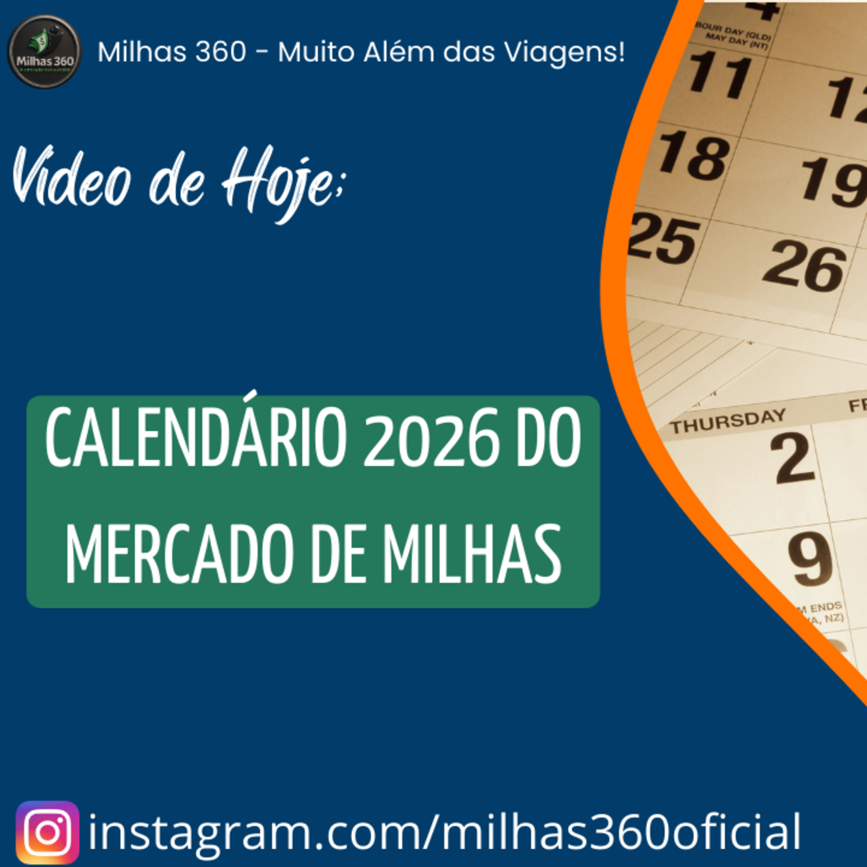 Calendário 2026 do Mercado de Milhas