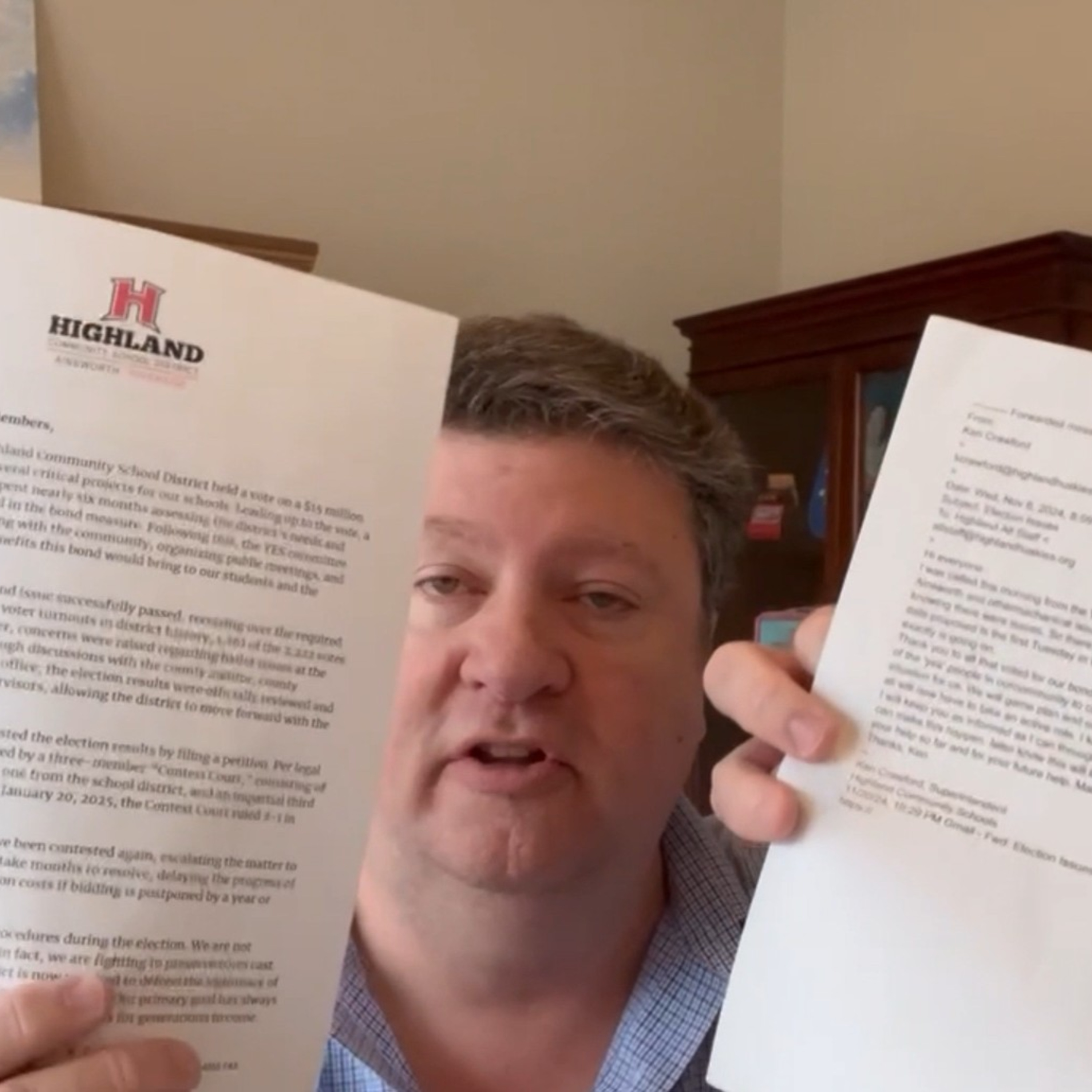 Highland School District Bond Issue Correspondence Obtained and Shared