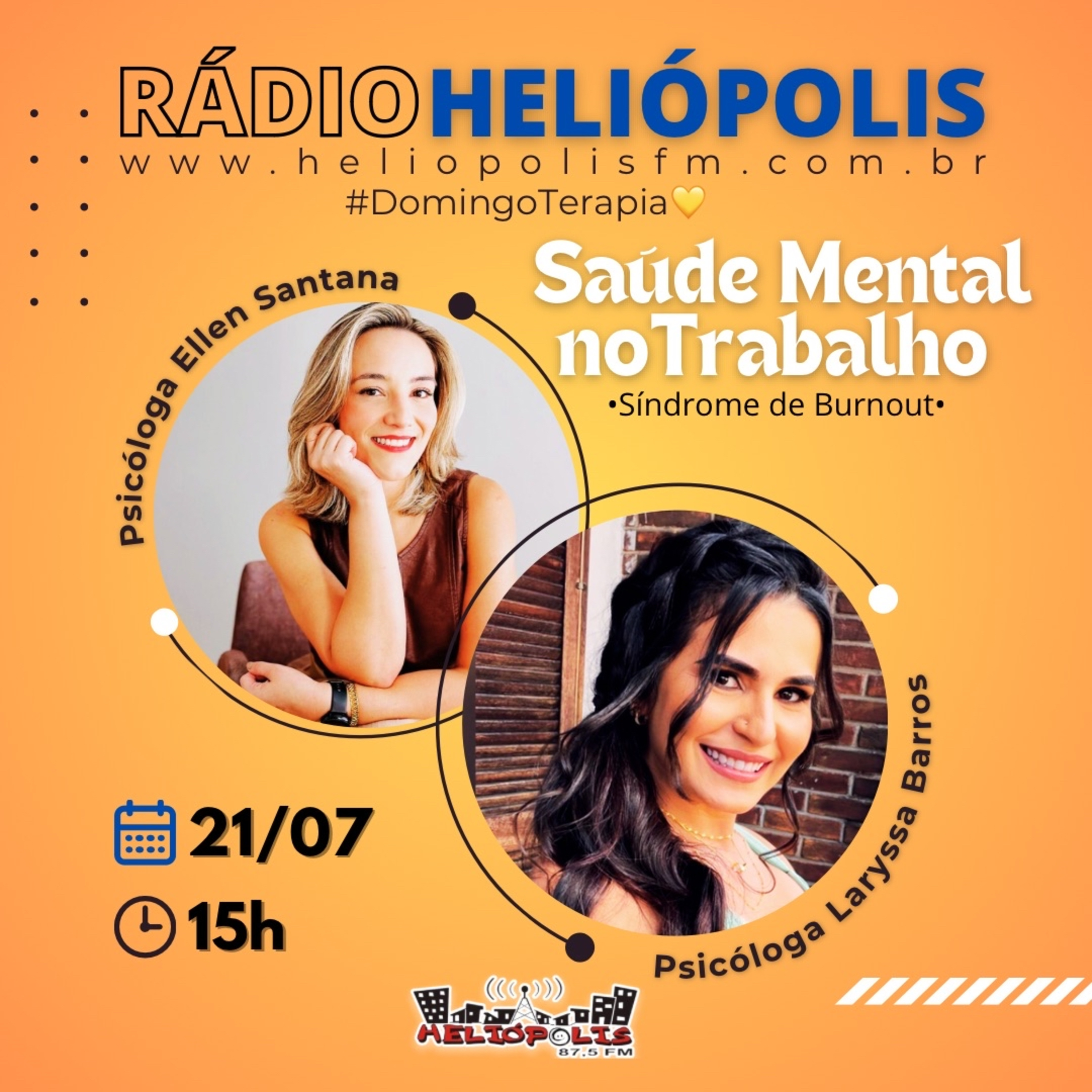 #DOMINGOTERAPIA💛 SAÚDE MENTAL NO TRABALHO: SÍNDROME DE BURNOUT. ALÔ,PESSOAS! RÁDIO HELIÓPOLIS FM episode artwork