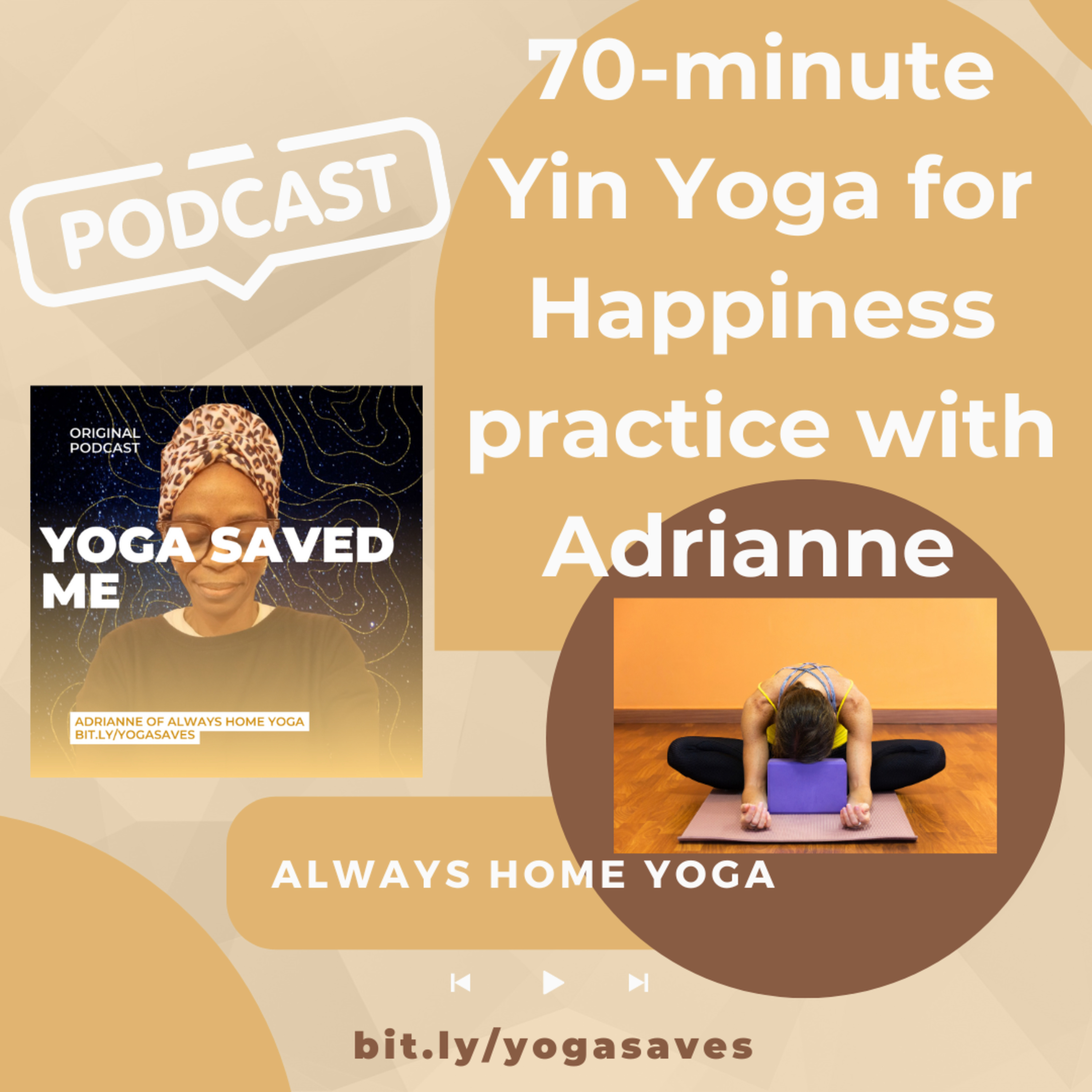 70 minute Yin Yoga for Happiness episode artwork