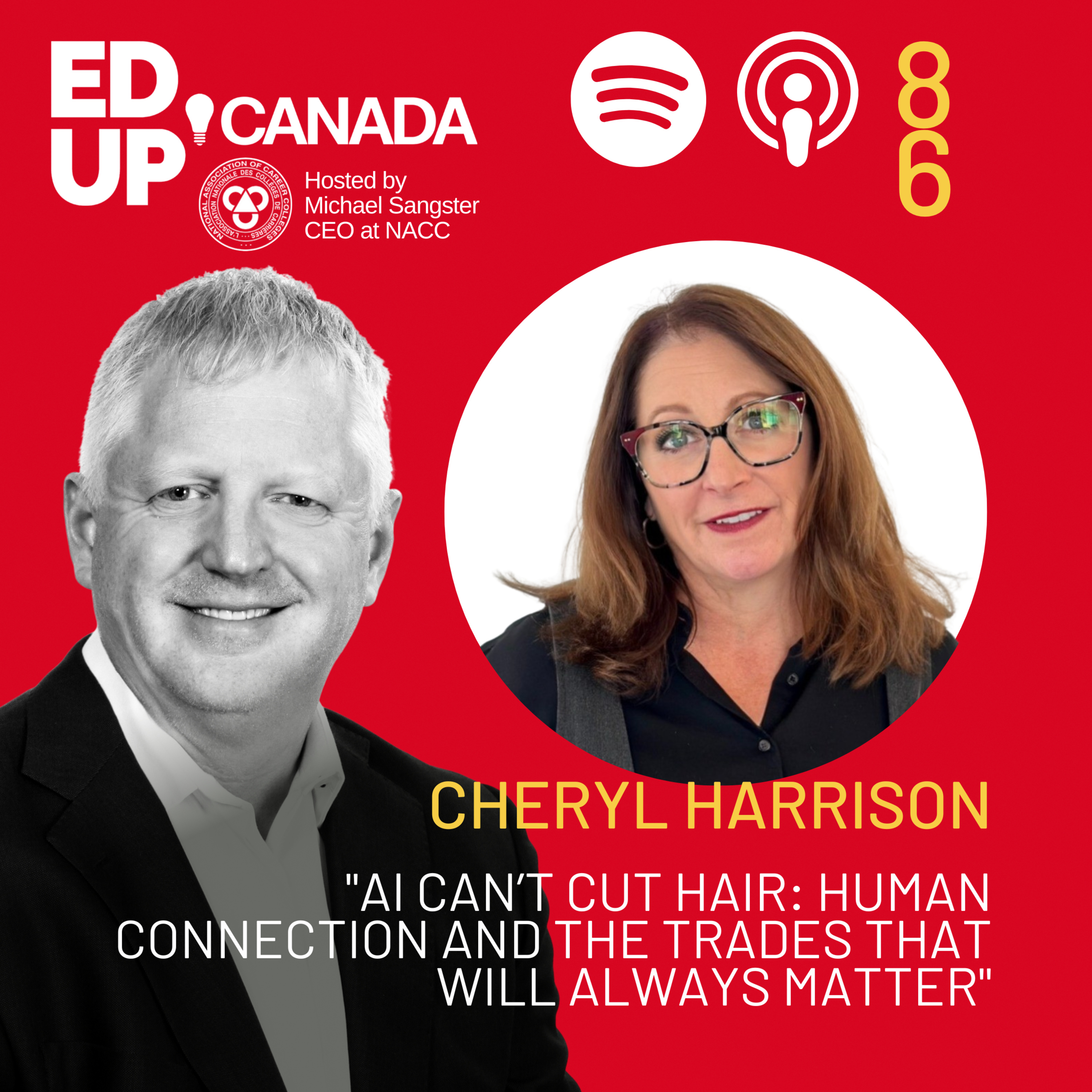 "AI Can't Cut Hair: Human Connection and the Trades That Will Always Matter" with Cheryl Harrison episode artwork