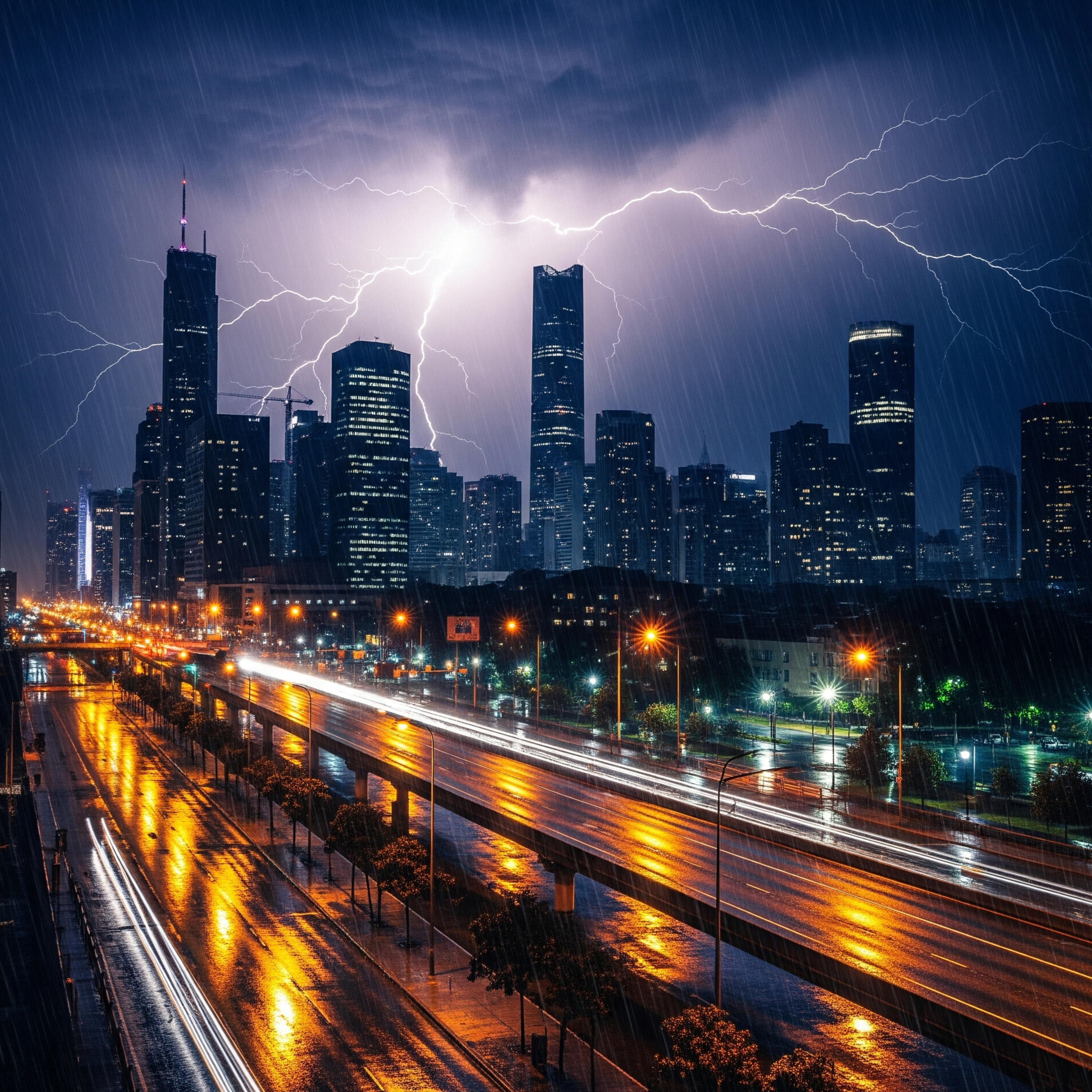 8 Hour City Thunderstorm: Deep Sleep, Relaxation & Urban Rain Sounds