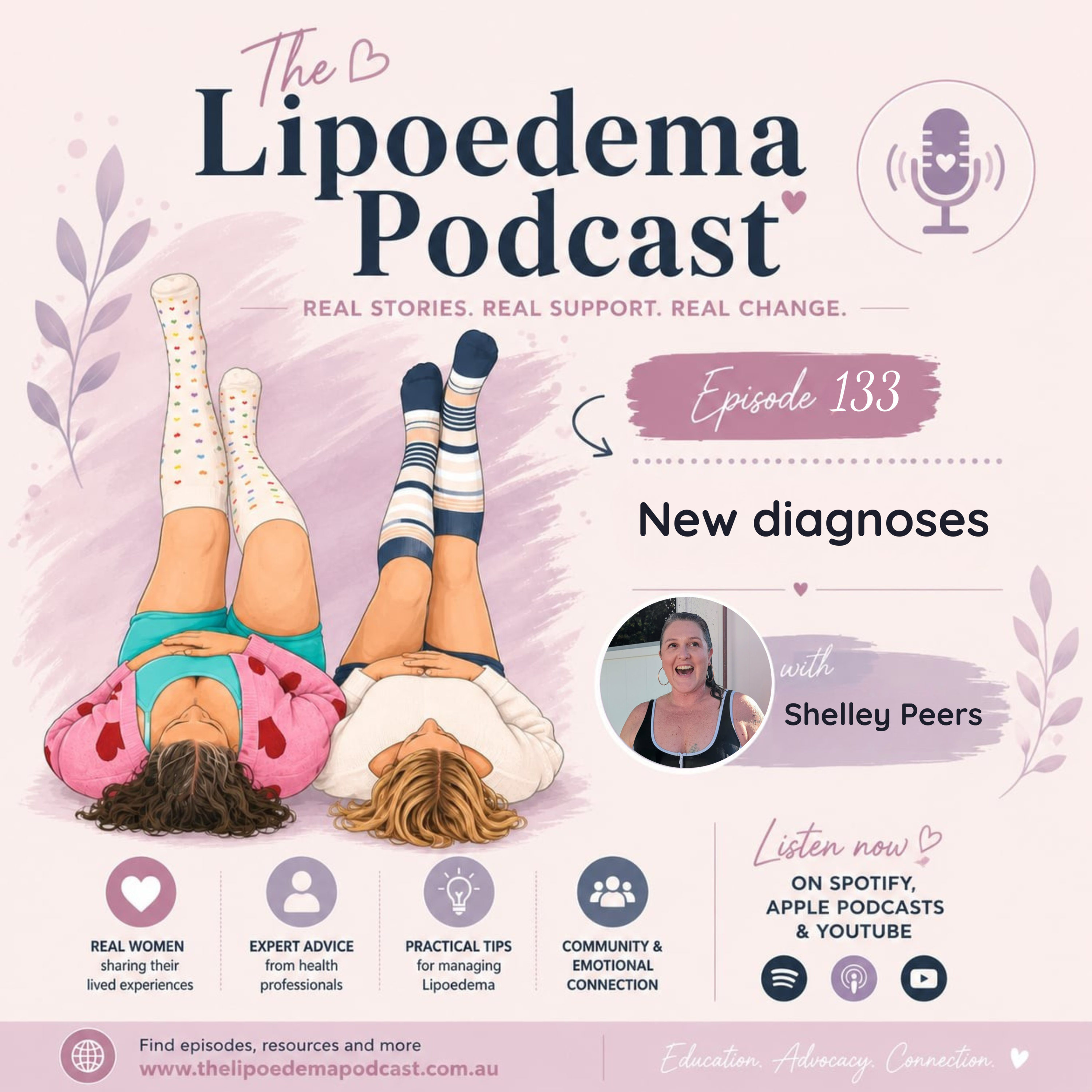 Ep. 133 ~ Lipoedema host Shnack Diagnosis episode artwork