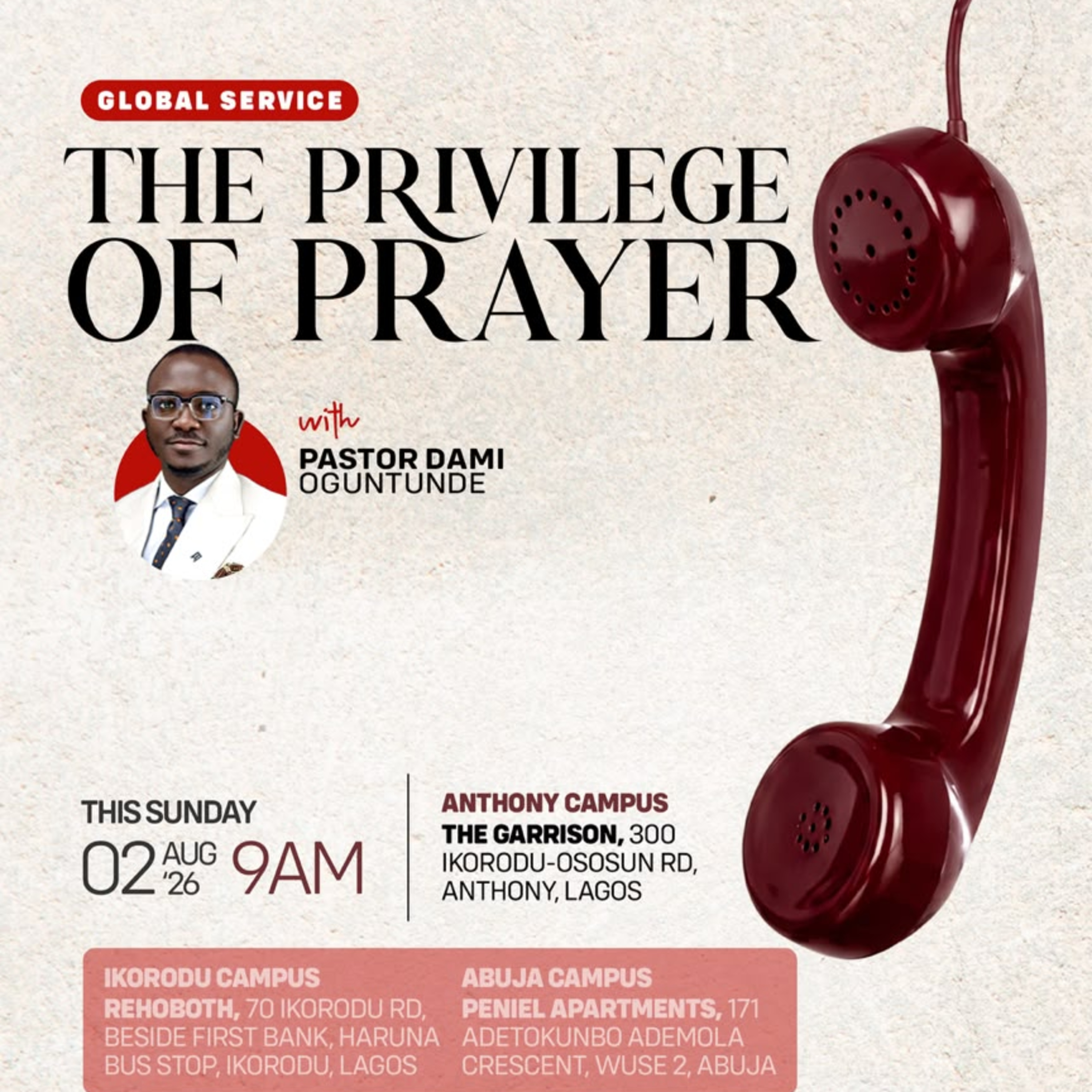 Thy Kingdom Come | The Privilege of Prayer 4.0 | August Global Service | Pastor Dami Oguntunde