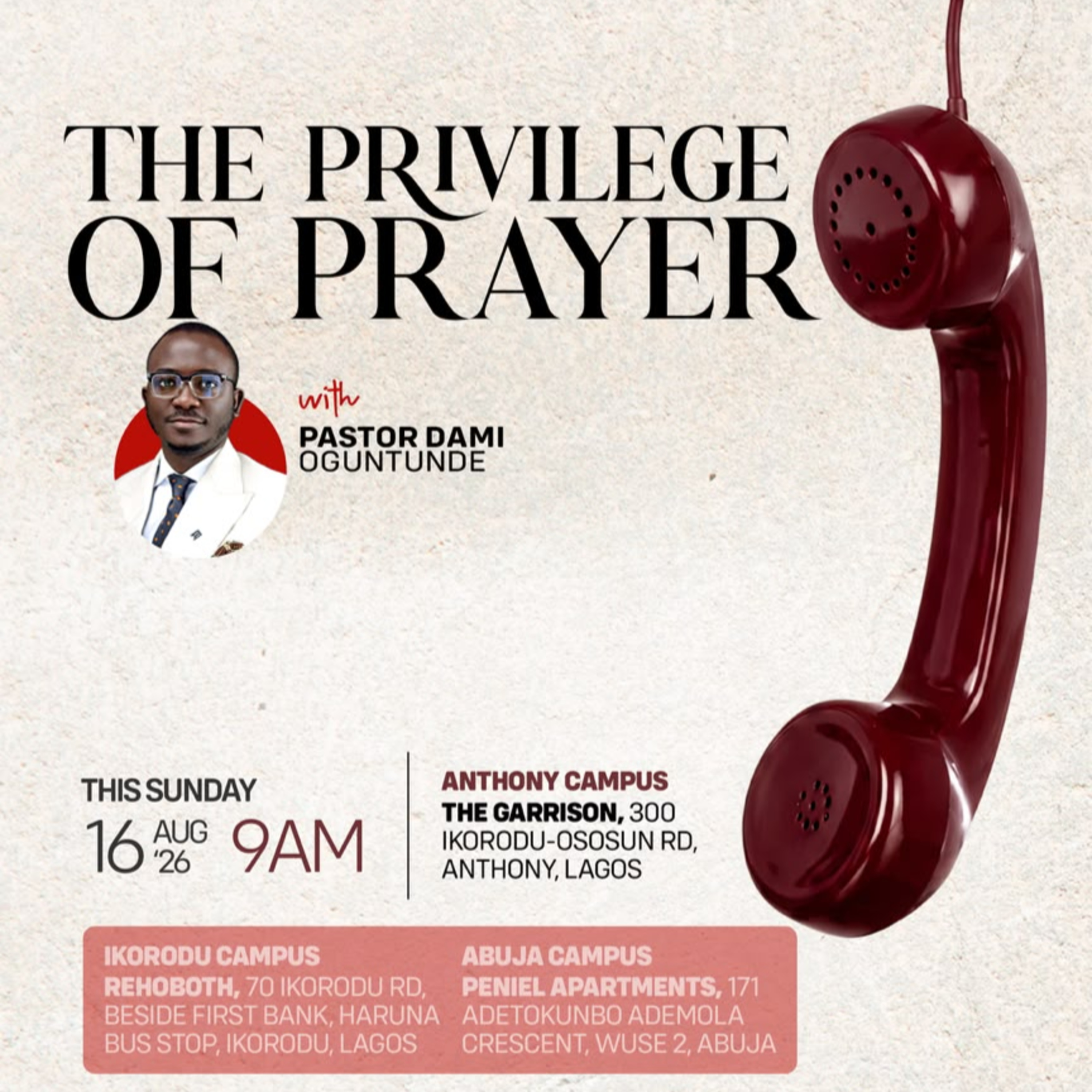 Give Us This Day Our Daily Bread | Privilege of Prayer 6.0 | Pastor Dami Oguntunde