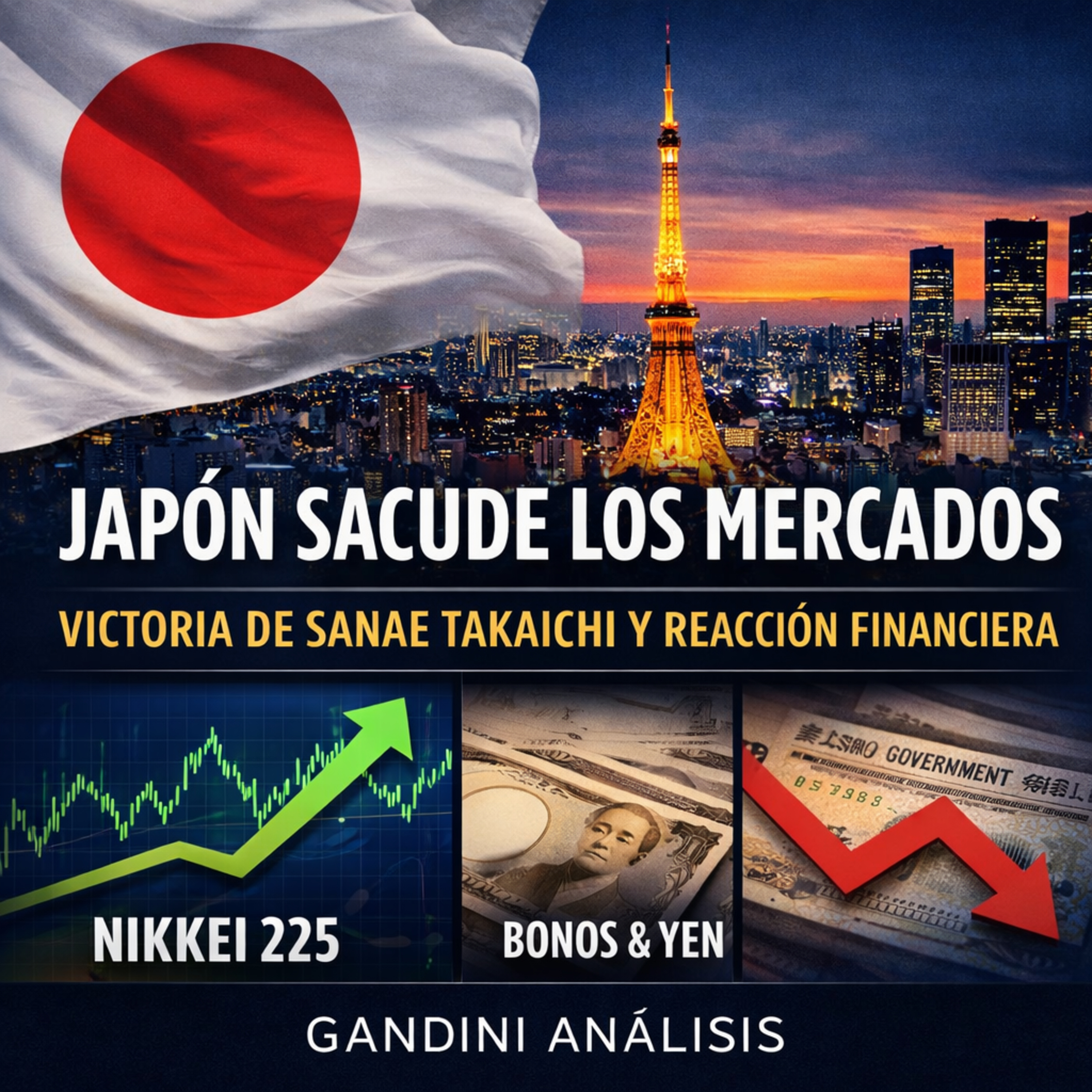 Japón sacude los mercados: victoria de Sanae Takaichi, Nikkei récord y reacción del yen