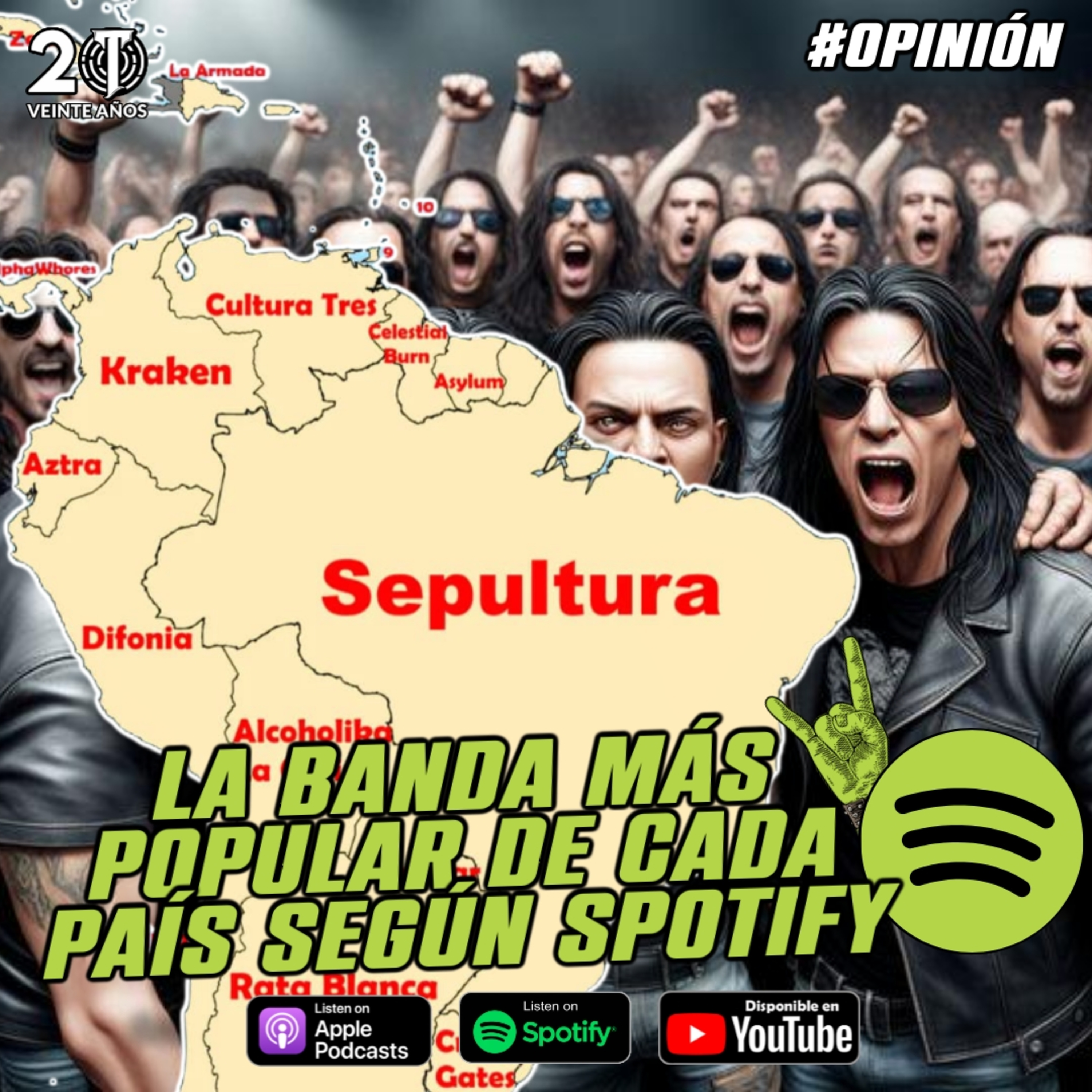 MAPA 🌎 Las bandas de ROCK Y METAL más populares de cada país según SPOTIFY ¿Adivina la de tu país? 😱 episode artwork