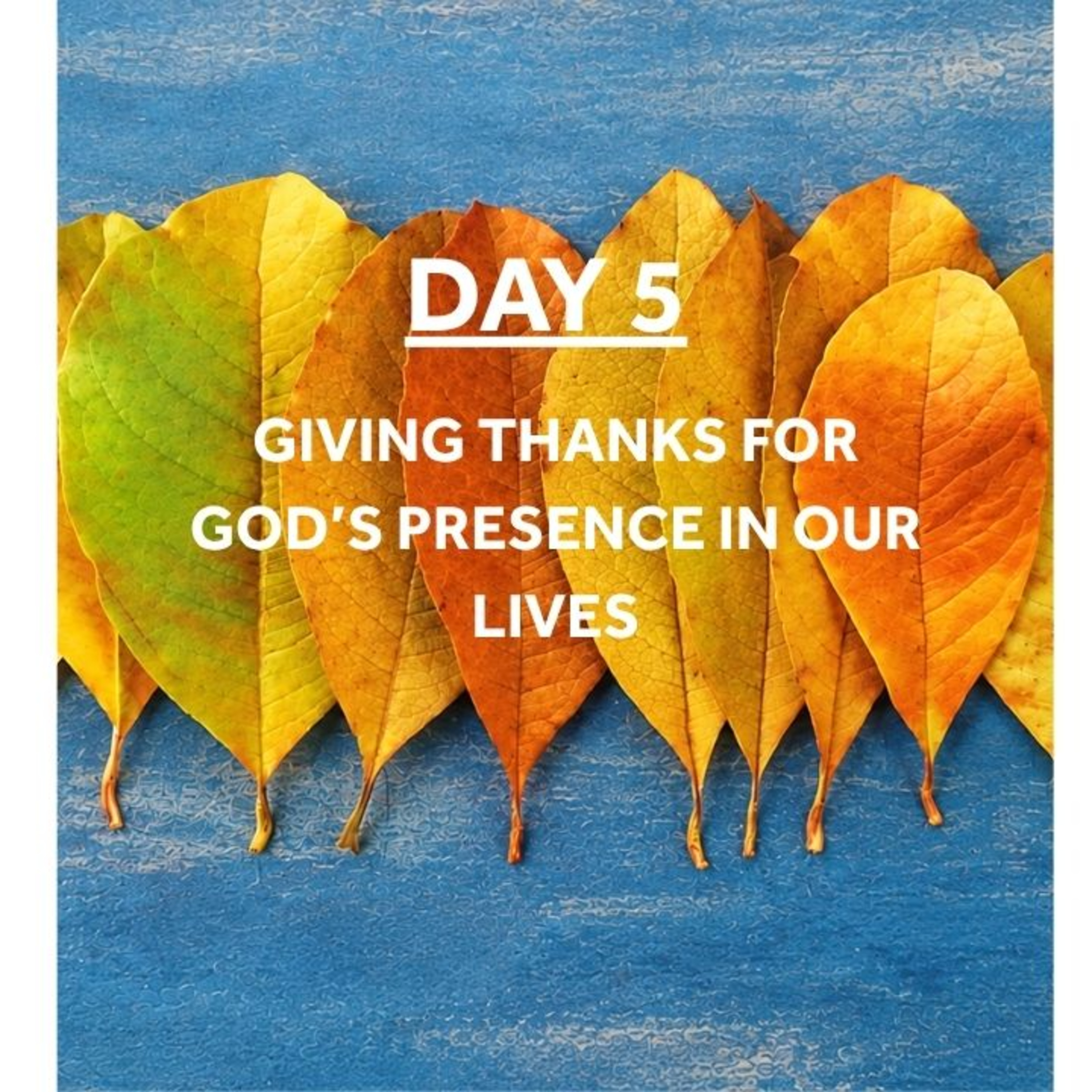 WEEK OF GRATITUDE - DAY 5: GIVING THANKS FOR GOD'S PRESENCE IN OUR LIVES