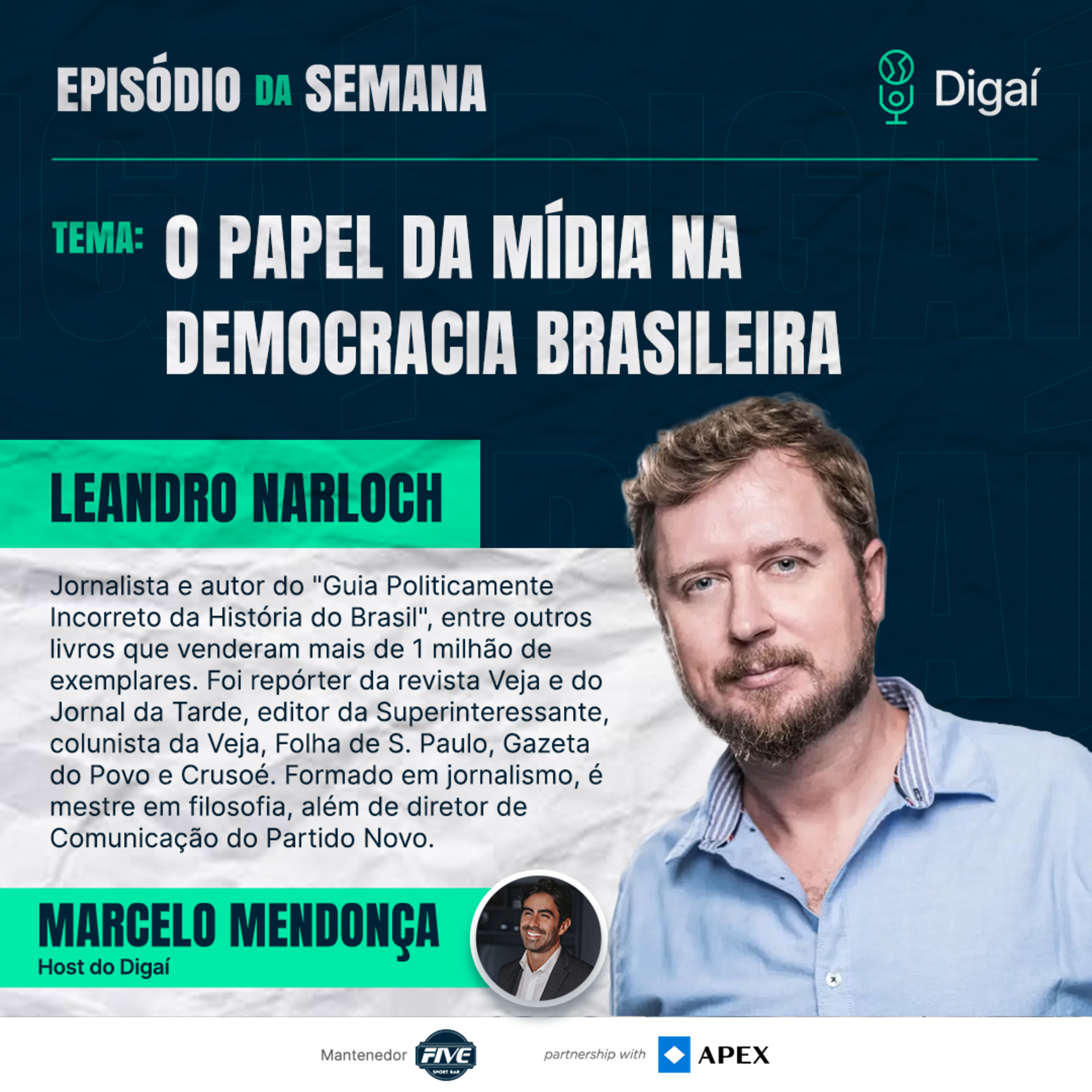 Episódio #106 - Leandro Narloch - O papel da mídia na democracia brasileira episode artwork