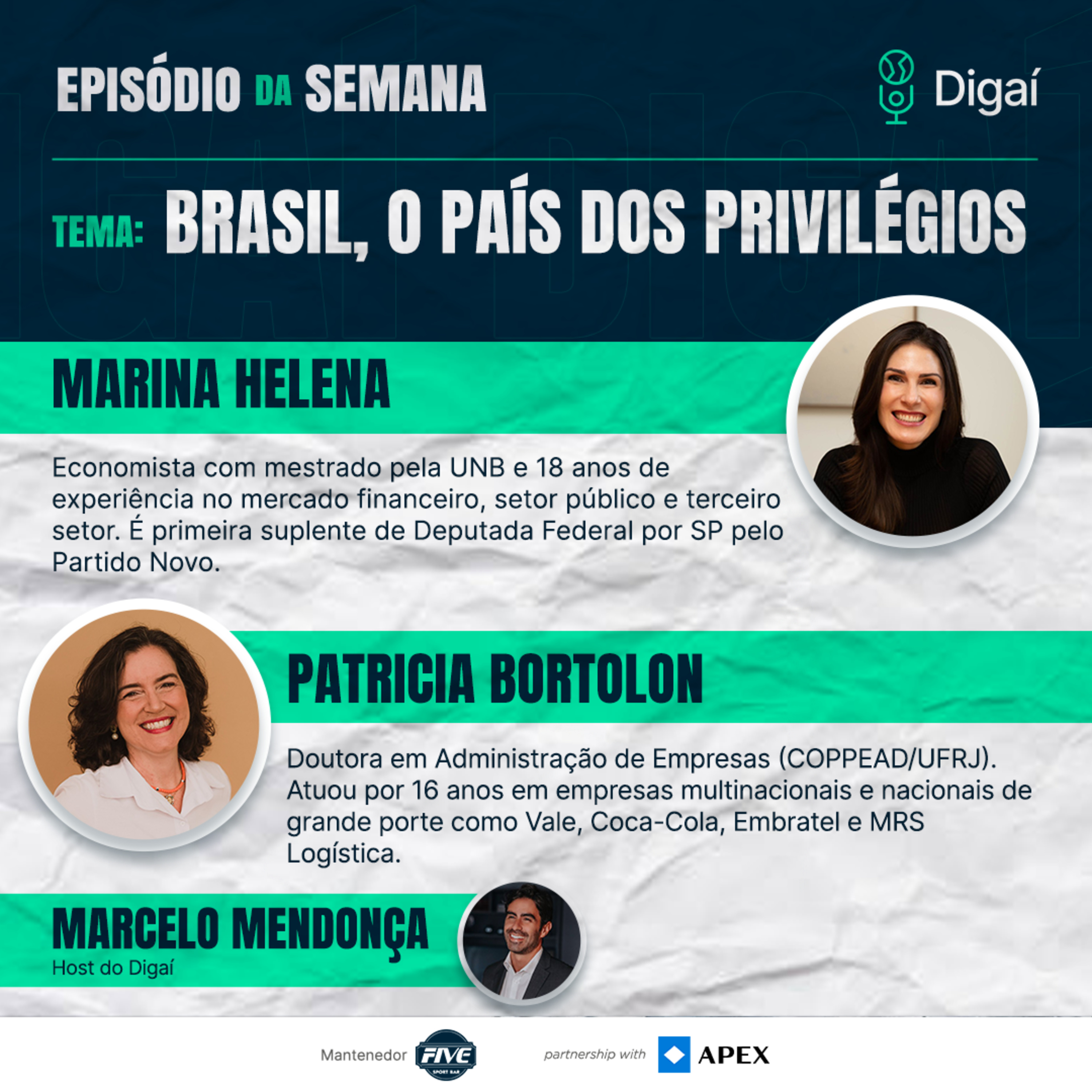 Episódio #108 - Marina Helena e Patricia Bortolon - Brasil, o país dos privilégios episode artwork