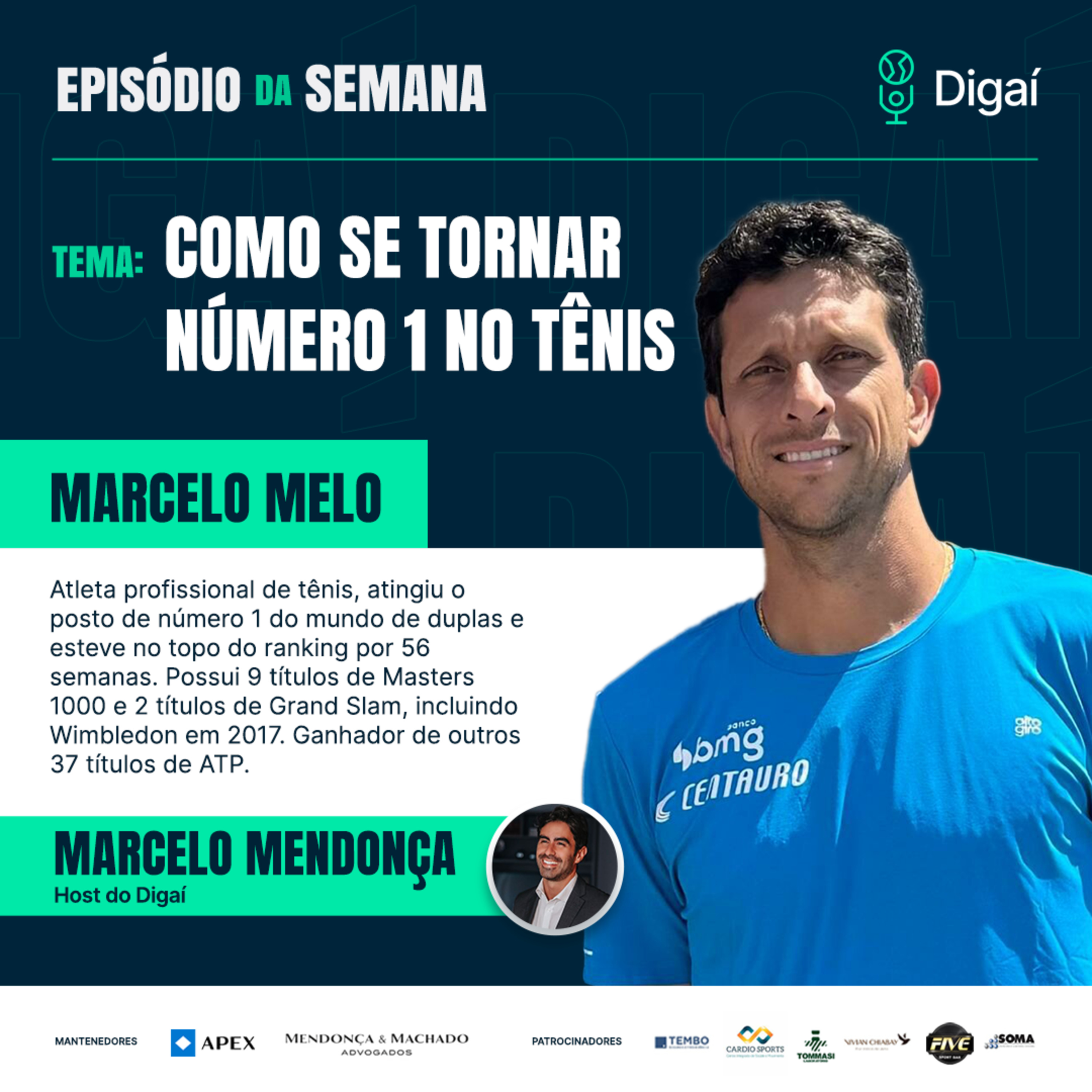 Episódio #133 - Marcelo Melo - Como se tornar número 1 no tênis episode artwork
