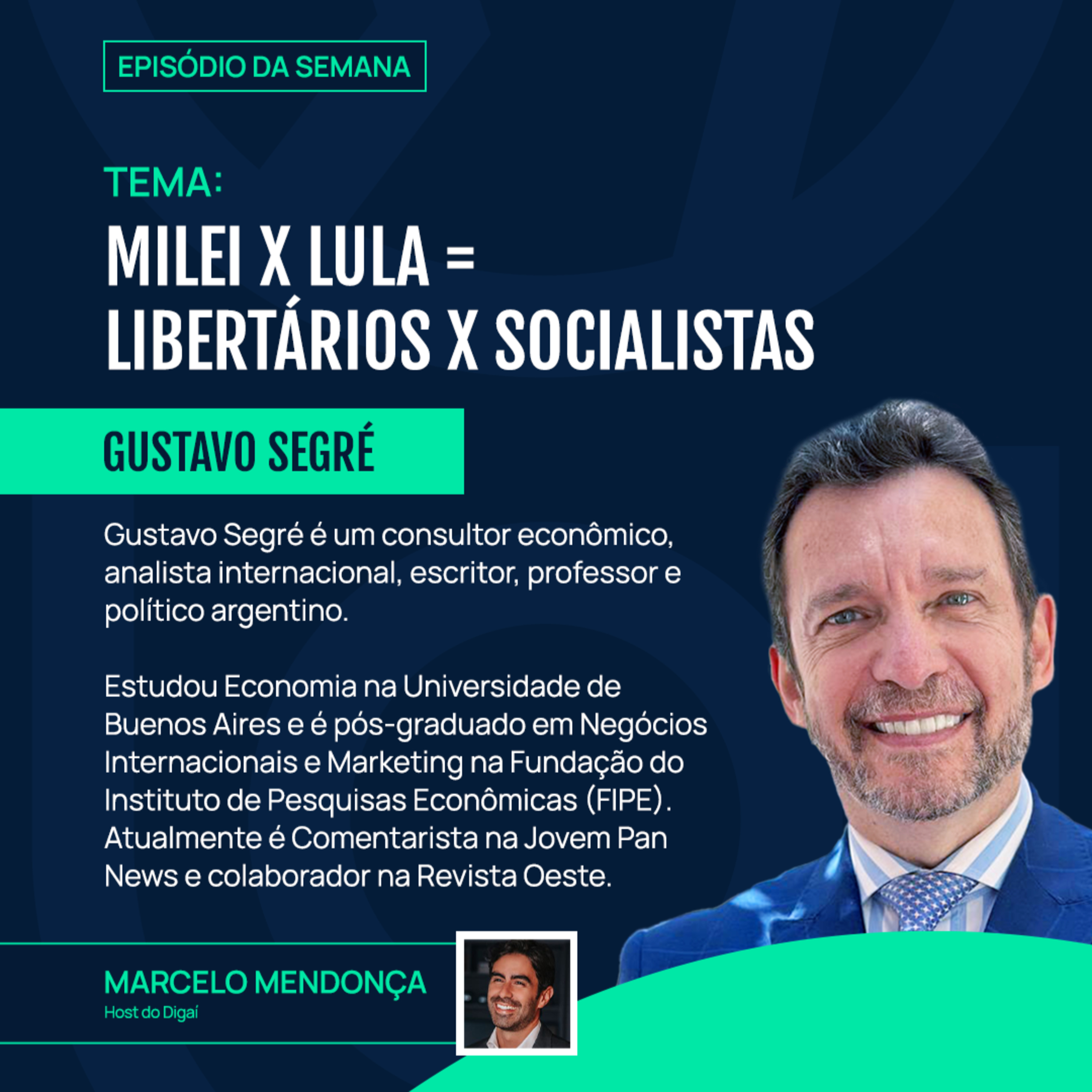 Gustavo Segré | Milei vs. Lula = Libertários x Socialistas | Podcast Digaí #166 episode artwork