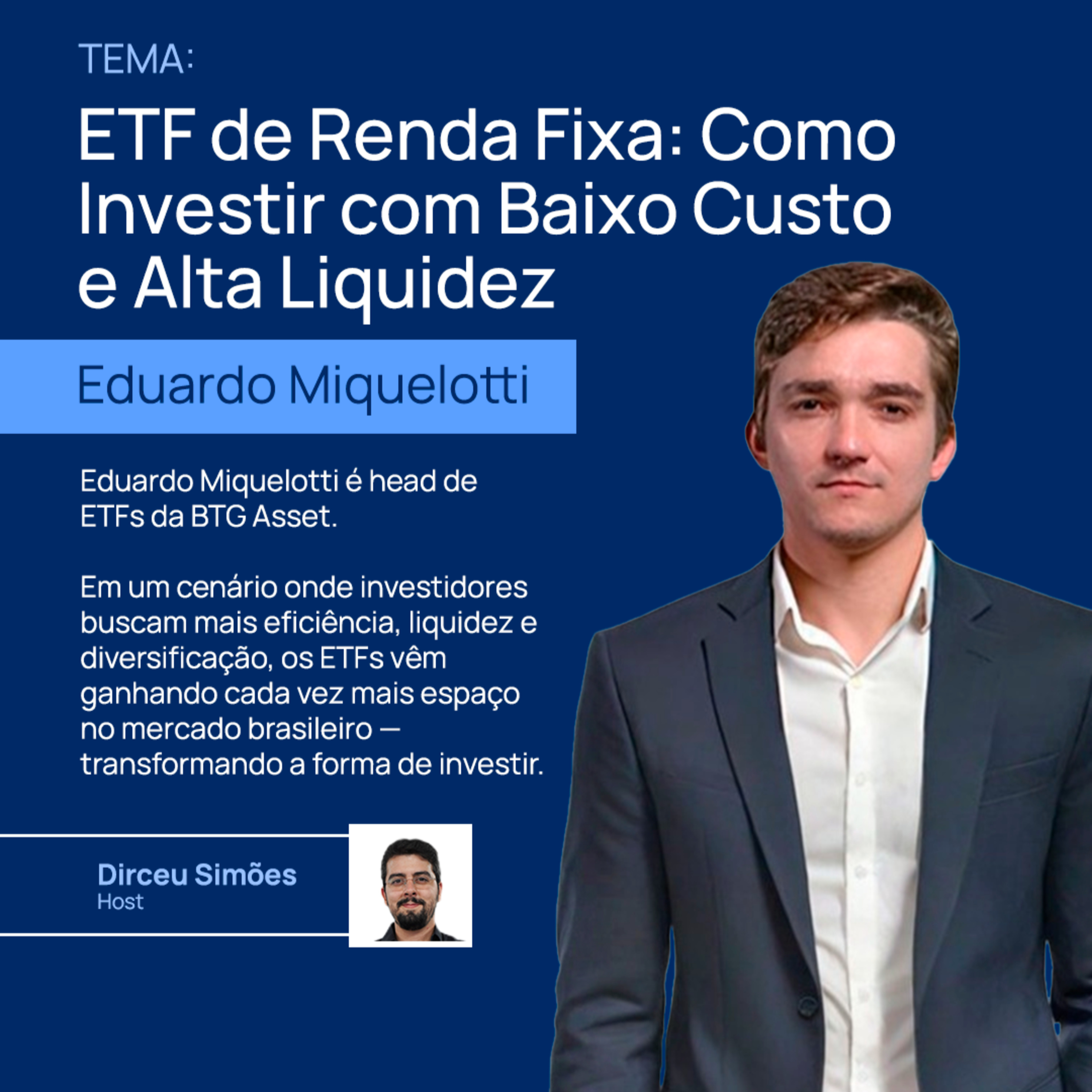 Eduardo Miquelotti | ETF Renda Fixa: Como Investir com Baixo Custo e Alta Liquidez | Market Lab #27 episode artwork