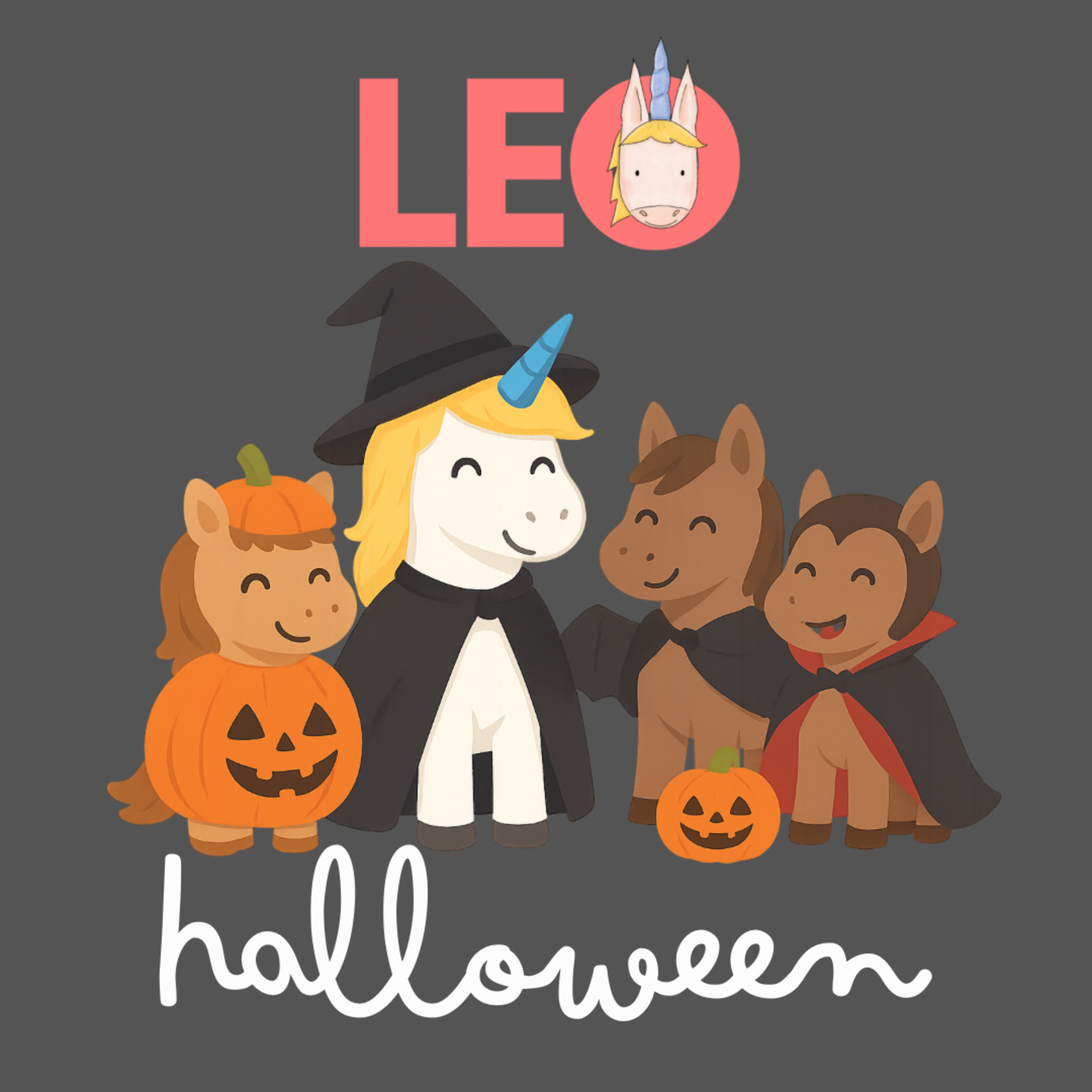 Couverture de Leo la licorne fête Halloween