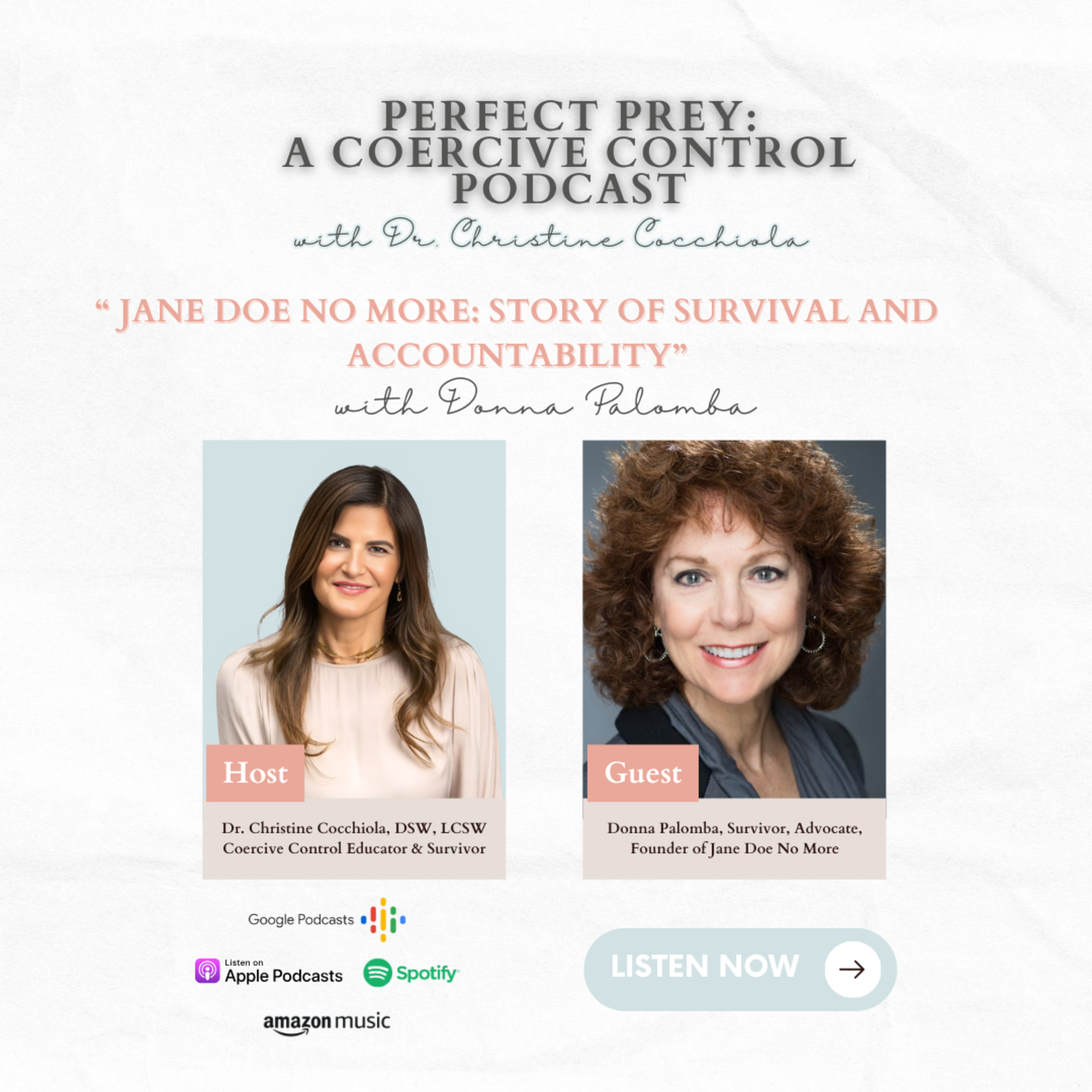 Jane Doe No More: Story of Survival and Accountability with Donna Palomba