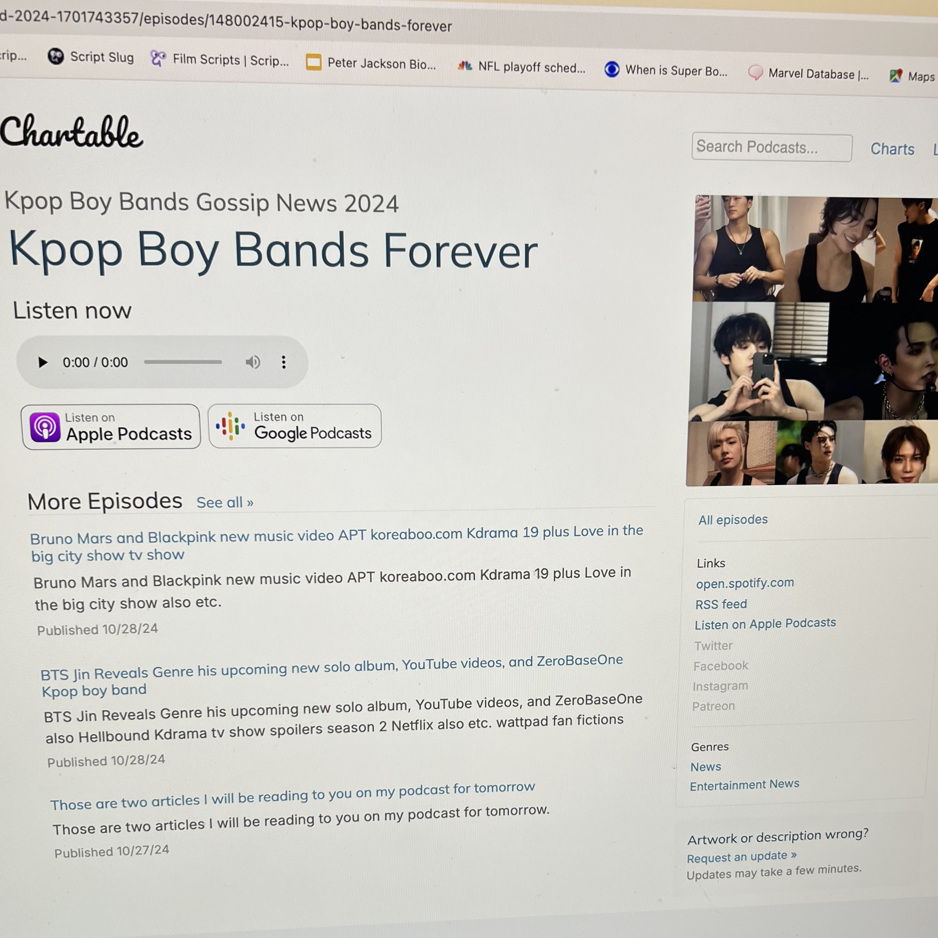 My podcast is chartable website, ATEEZ new album, and Halloween fun ideas article