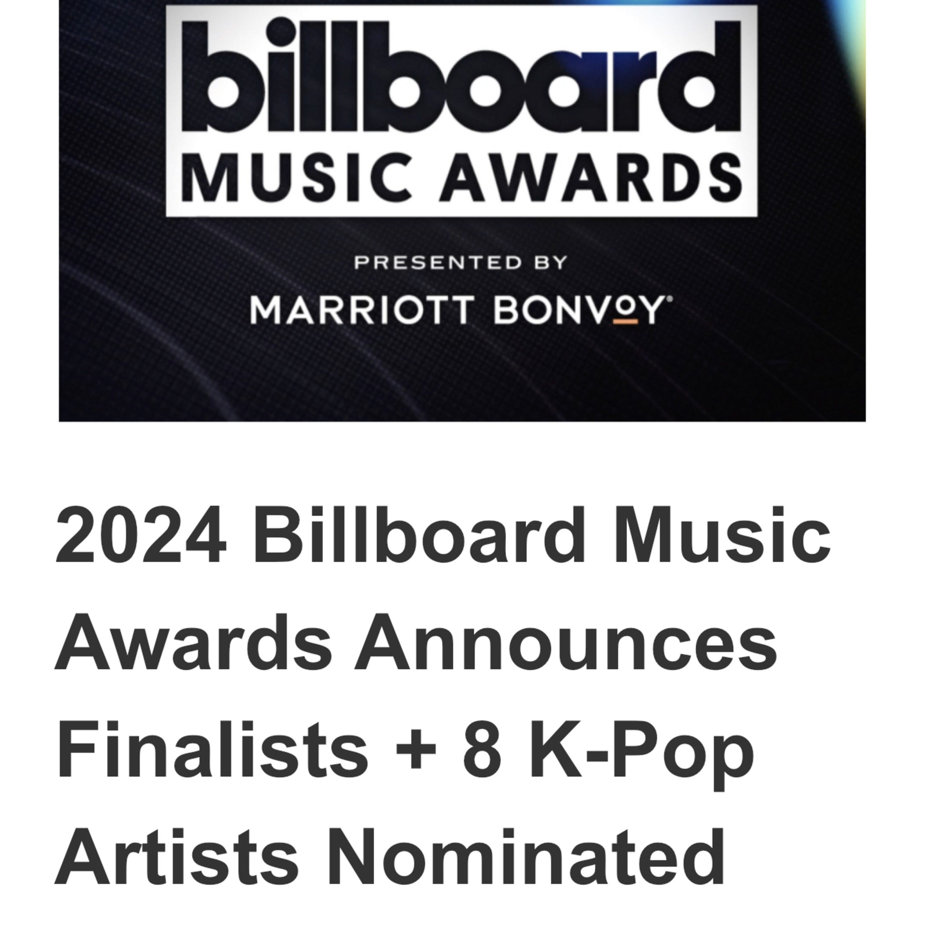 2024 Billboard Music Awards Finalists Plus 8 Kpop artists nominations today article
