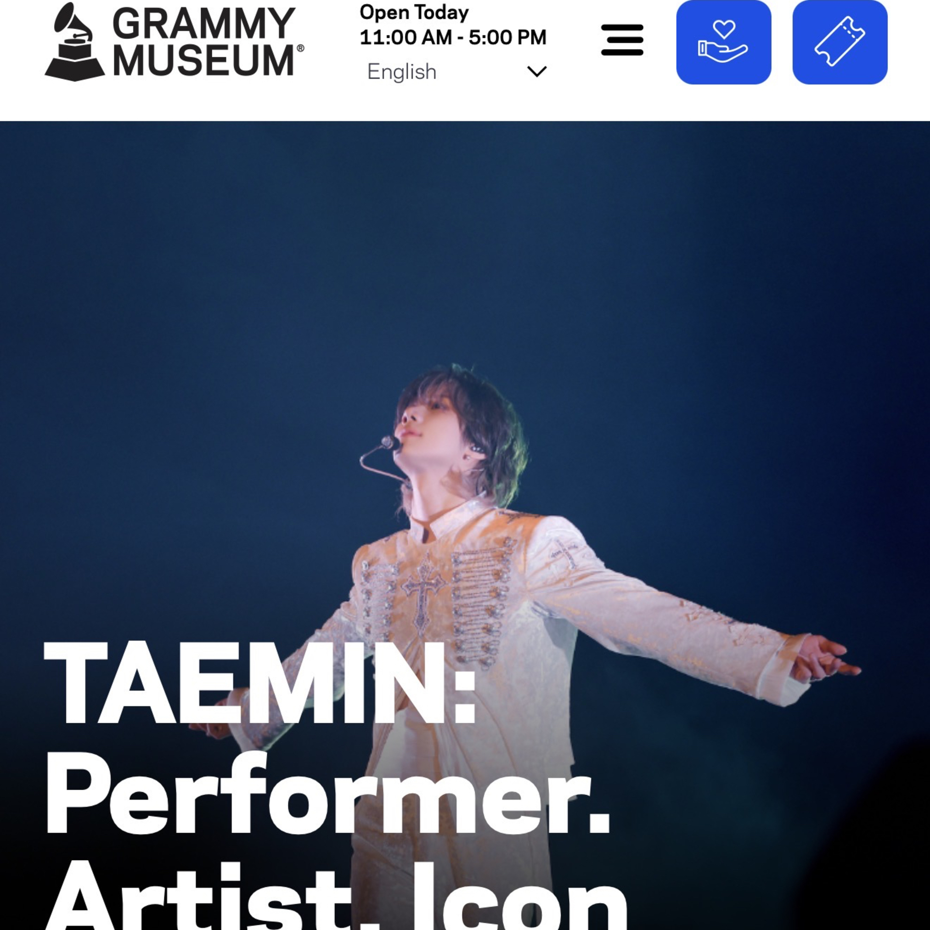 TAEMIN: Performer. Artist. Icon Grammy museum display