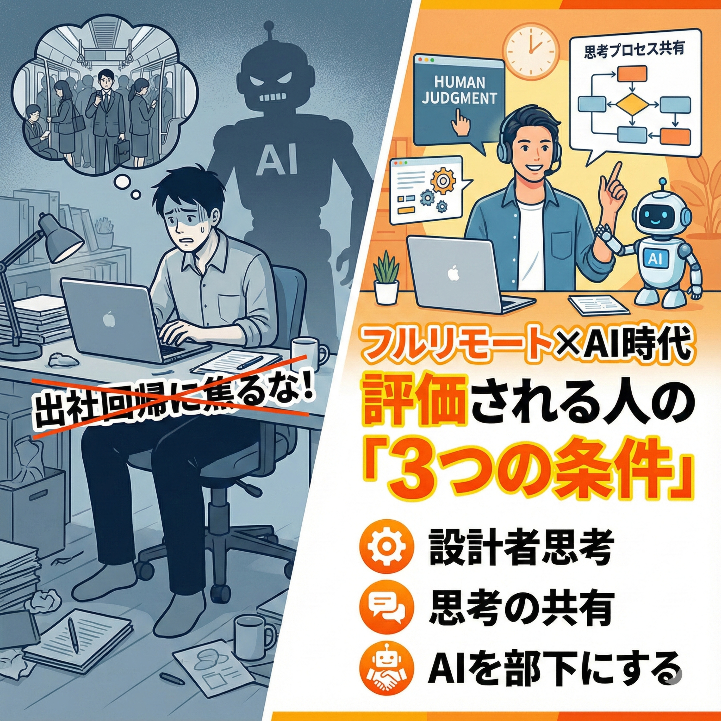 【#889】出社回帰に焦るな！「フルリモート×AI時代」に評価される人の3つの条件