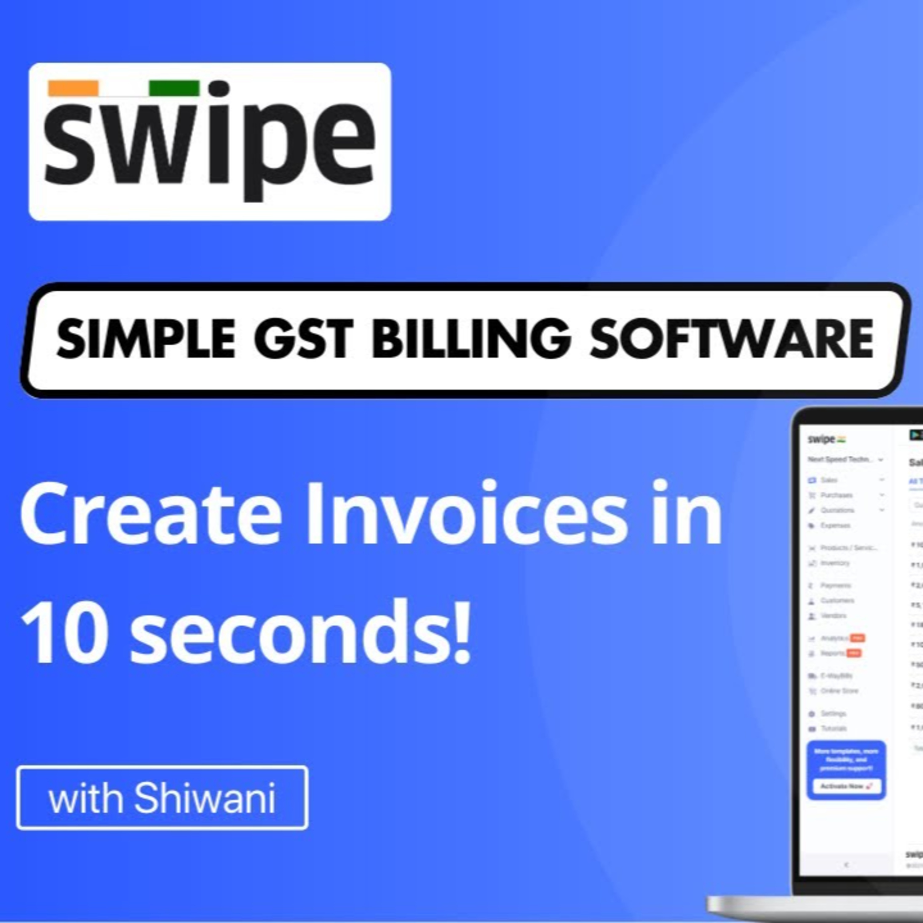 Create Invoice in just 10 Seconds! | Swipe GST Billing Software | English episode artwork