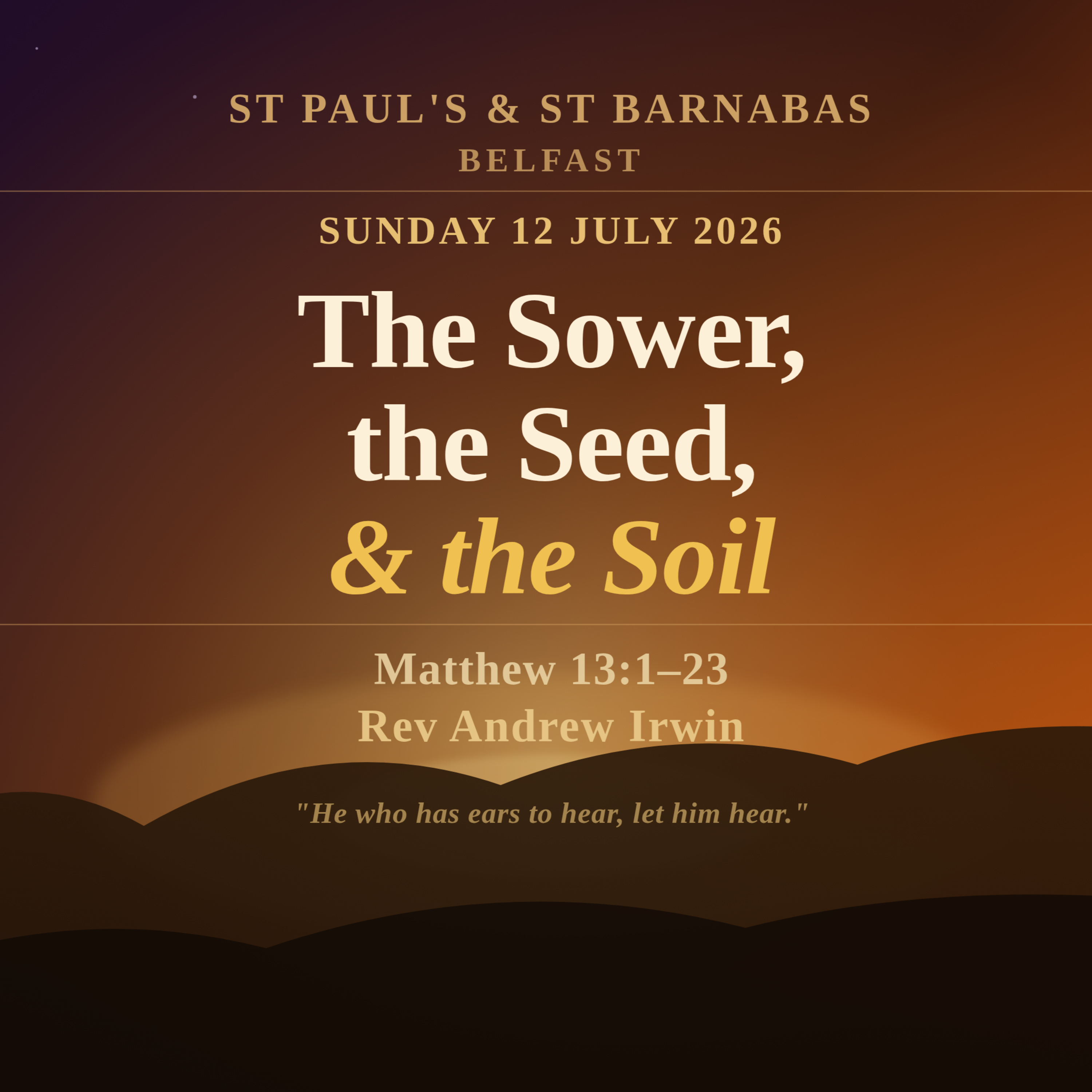 SPB Sermons || Matthew 13:1-23 ||The Sower, The Seed & The Soil episode artwork