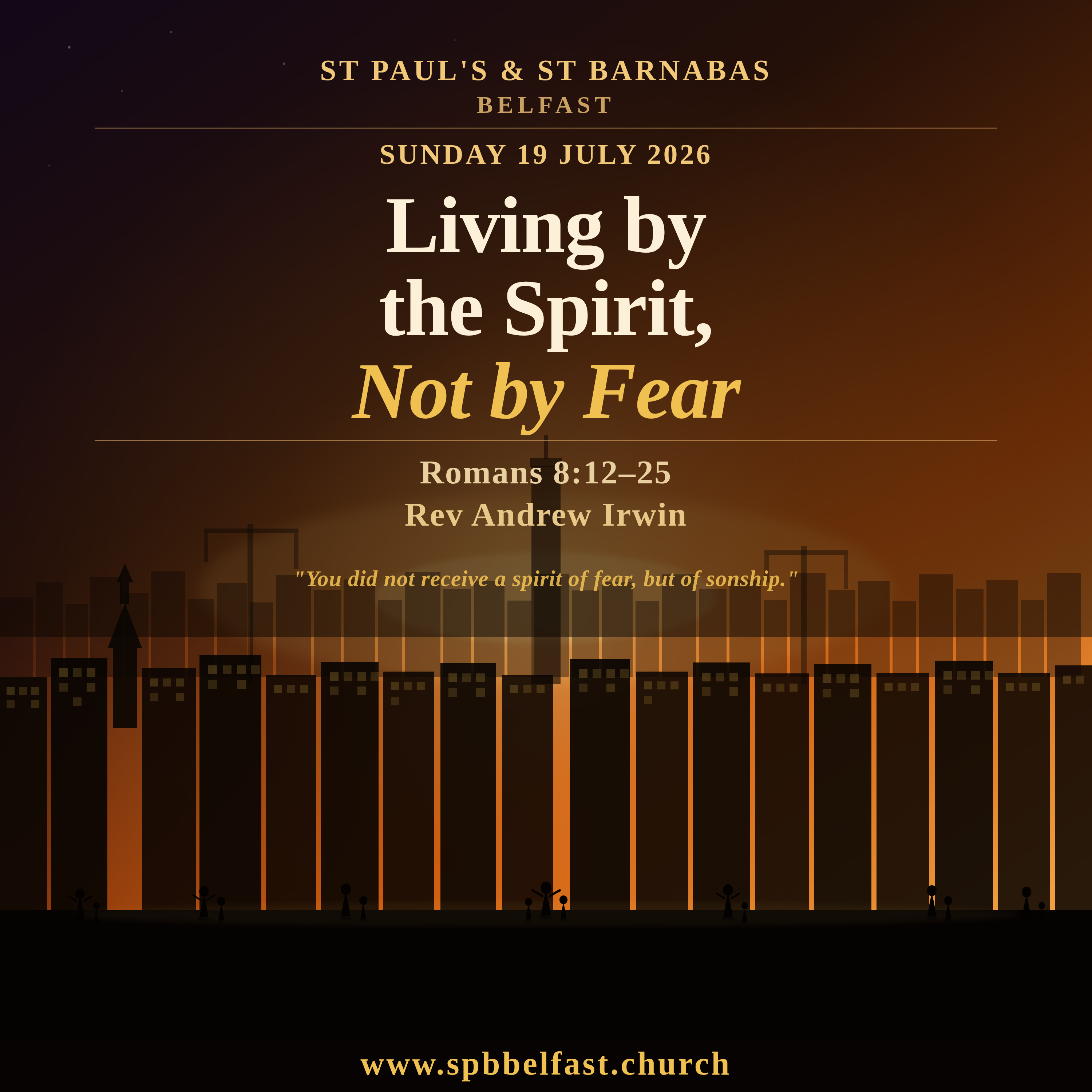 SPB Sermons || Living by the Spirit, Not by Fear | Romans 8:12–25 | Rev Andrew Irwin episode artwork