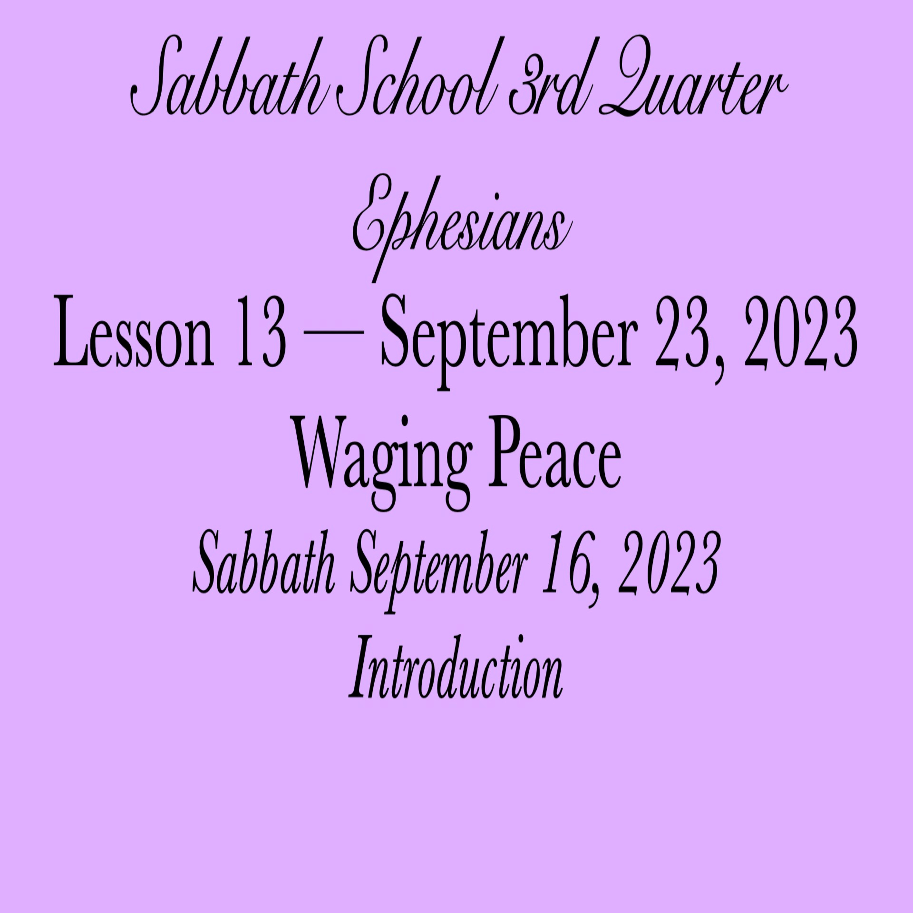 Pastor Obed Matus — Sabbath School Bible Study Guide — Seventh-day Adventist Church