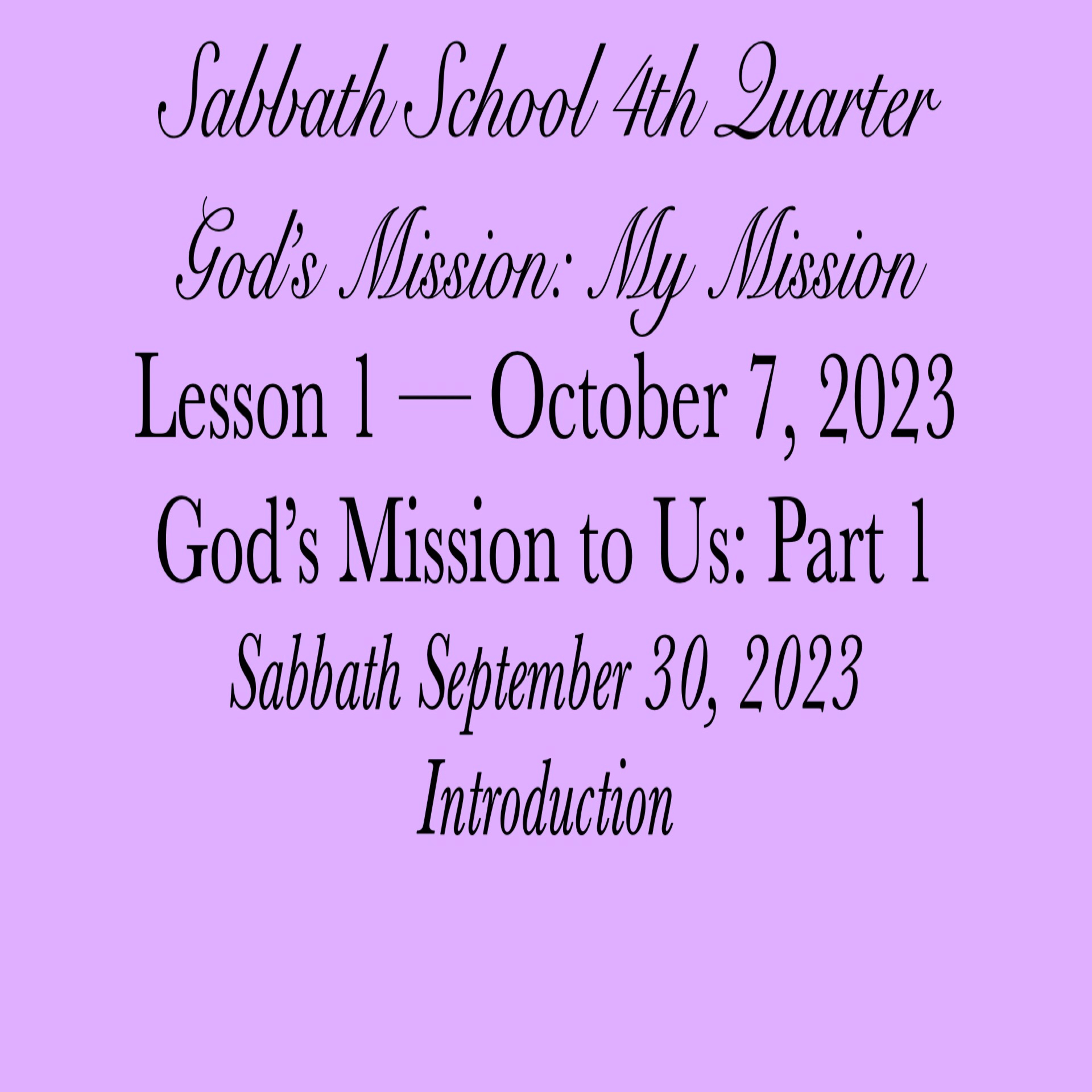 Pastor Obed Matus — Sabbath School Bible Study Guide — Seventh-day Adventist Church