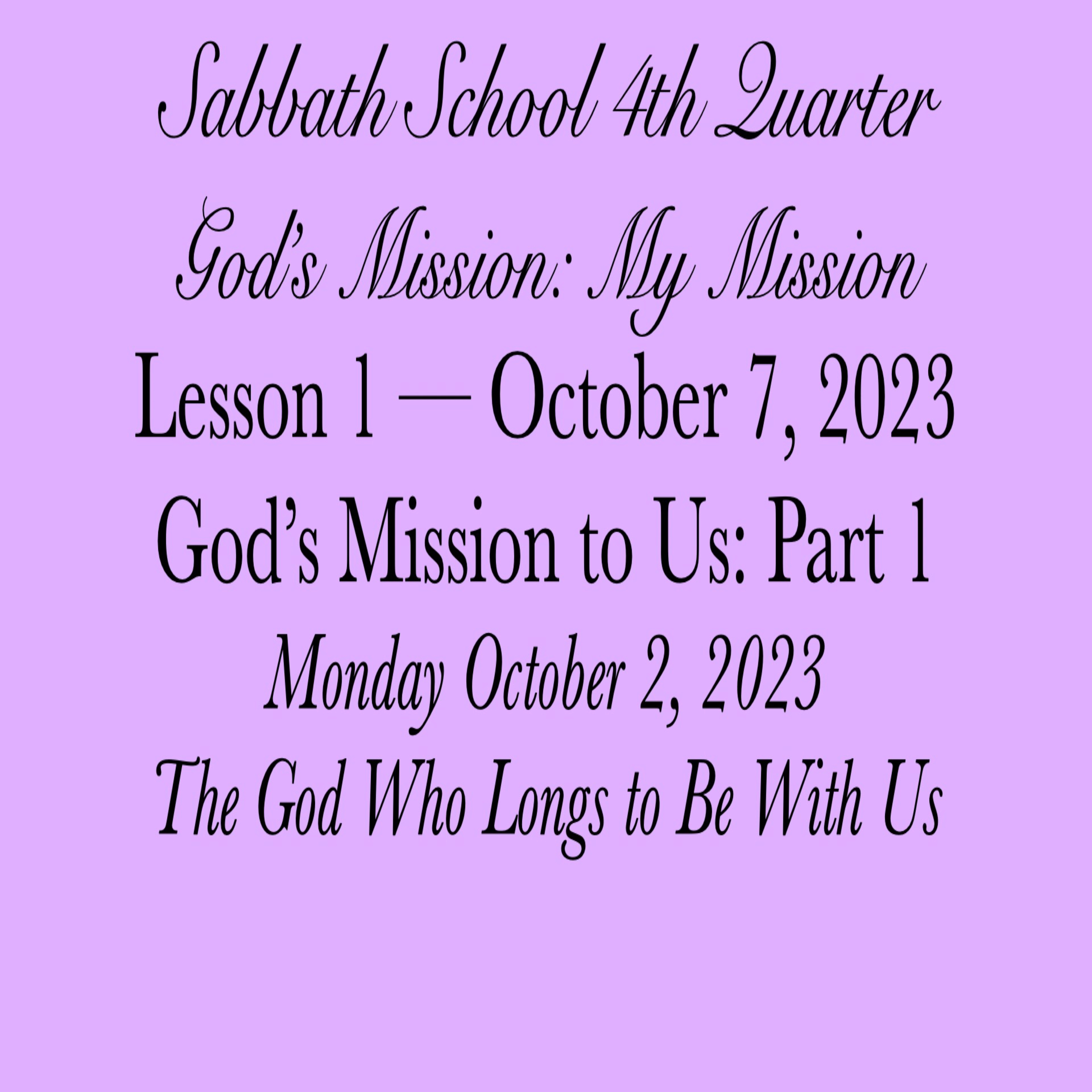 Pastor Obed Matus — Sabbath School Bible Study Guide — Seventh-day Adventist Church