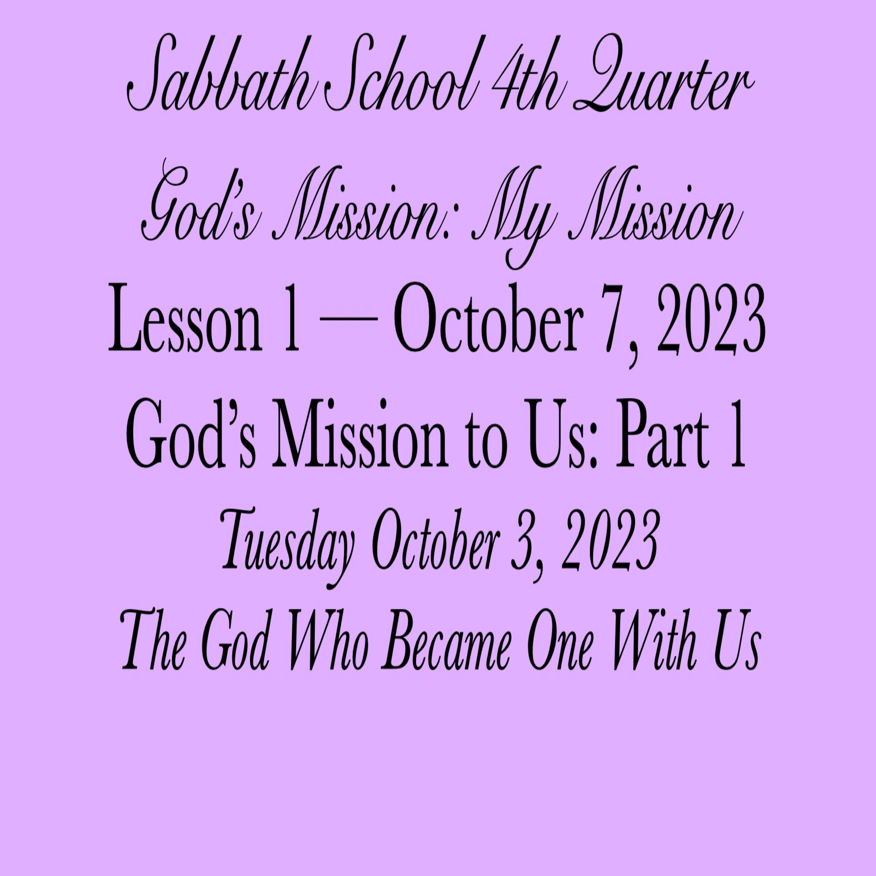 Pastor Obed Matus — Sabbath School Bible Study Guide — Seventh-day Adventist Church