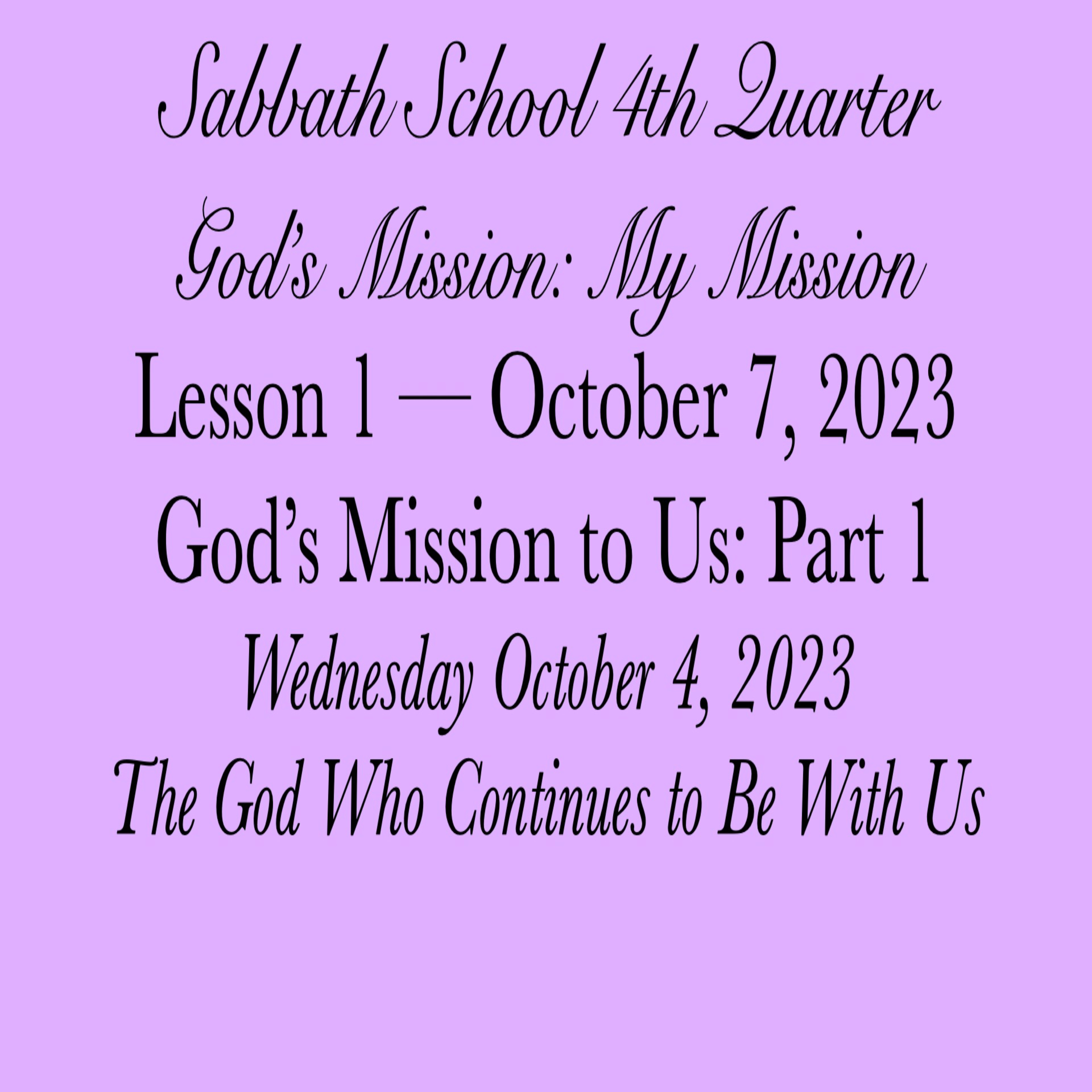 Pastor Obed Matus — Sabbath School Bible Study Guide — Seventh-day Adventist Church