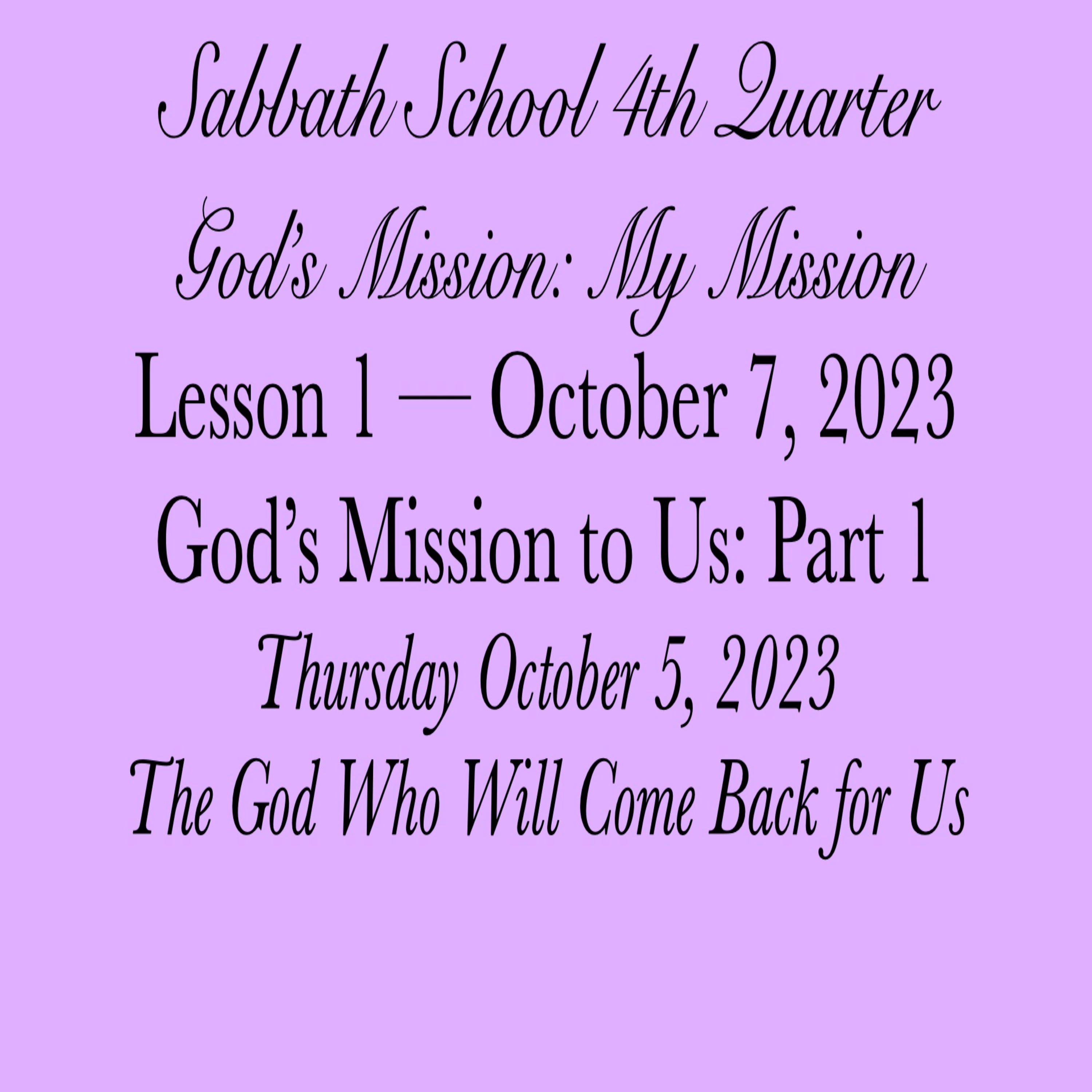 Pastor Obed Matus — Sabbath School Bible Study Guide — Seventh-day Adventist Church