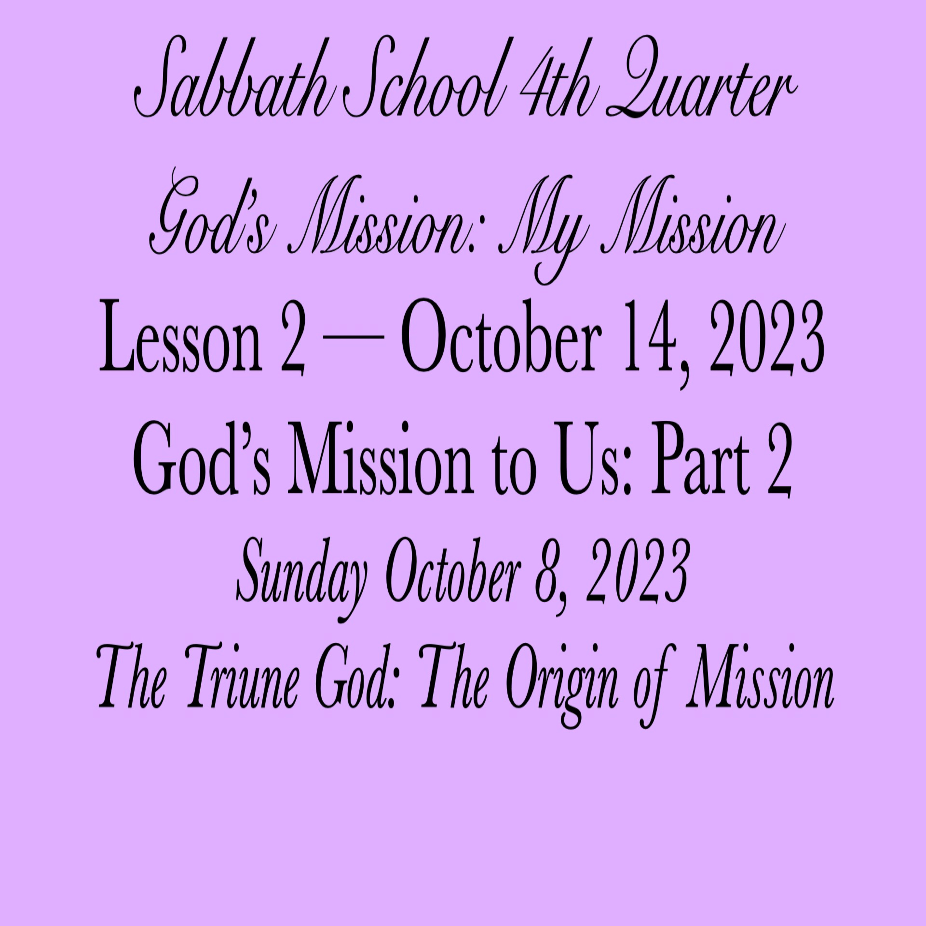 Pastor Obed Matus — Sabbath School Bible Study Guide — Seventh-day Adventist Church