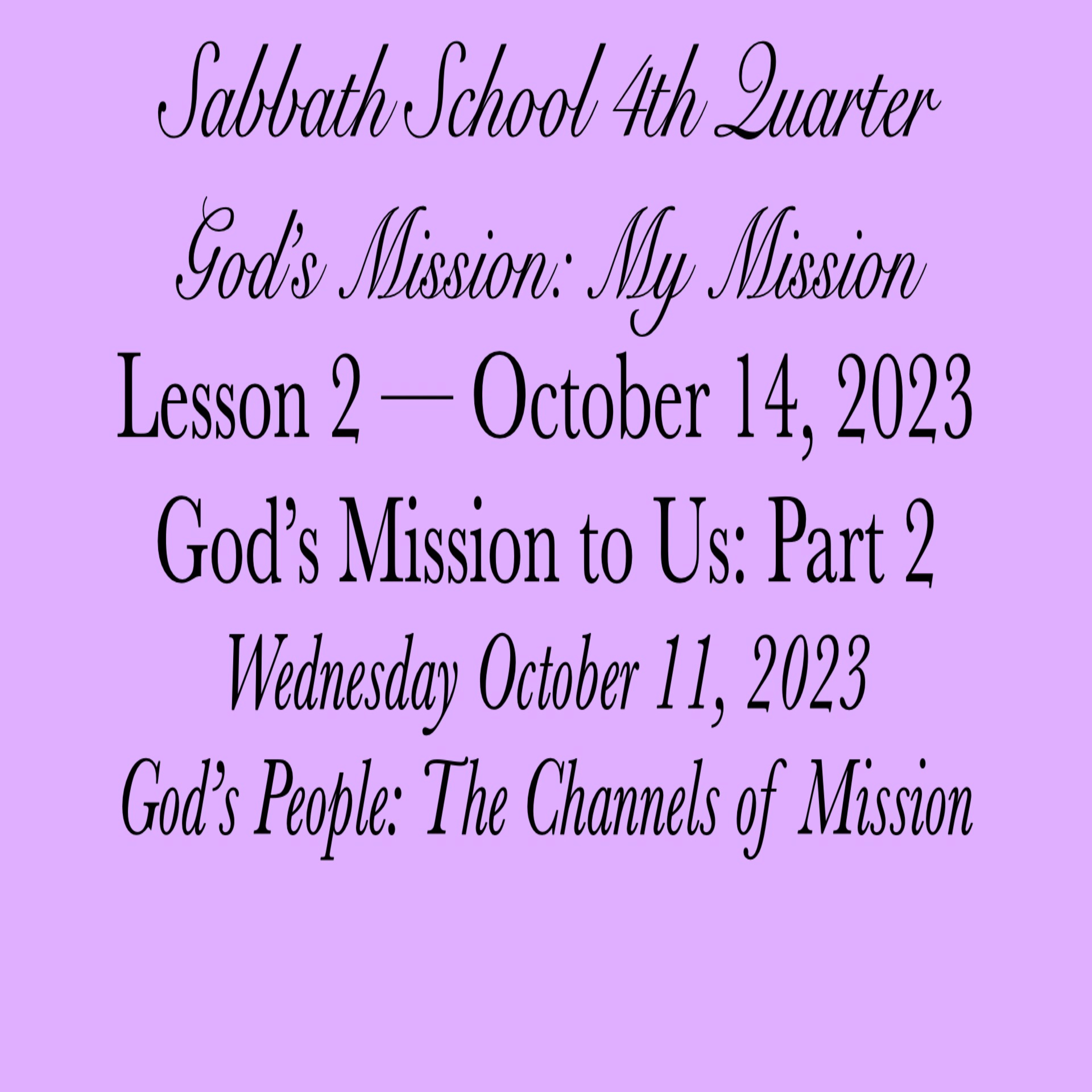 Pastor Obed Matus — Sabbath School Bible Study Guide — Seventh-day Adventist Church