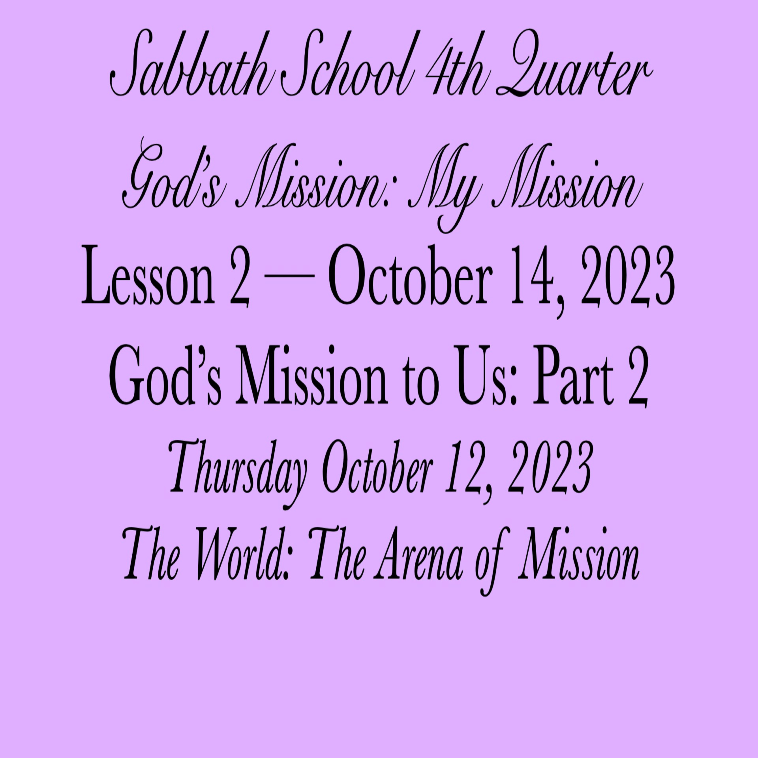 Pastor Obed Matus — Sabbath School Bible Study Guide — Seventh-day Adventist Church
