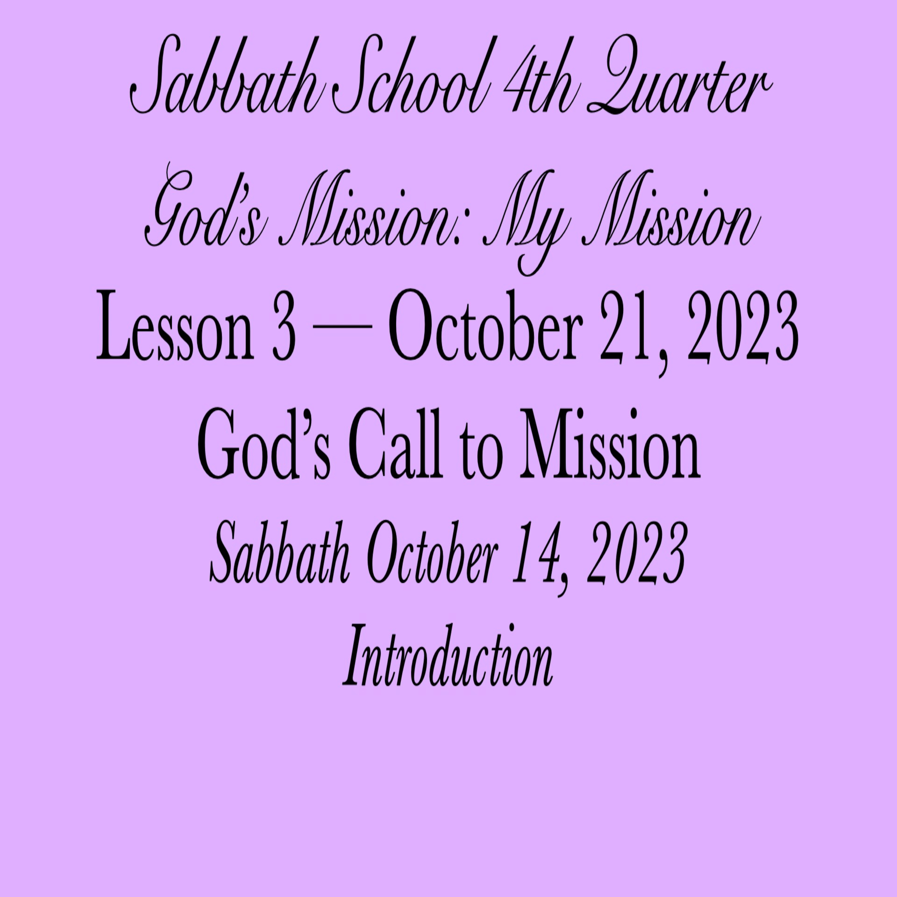 Pastor Obed Matus — Sabbath School Bible Study Guide — Seventh-day Adventist Church