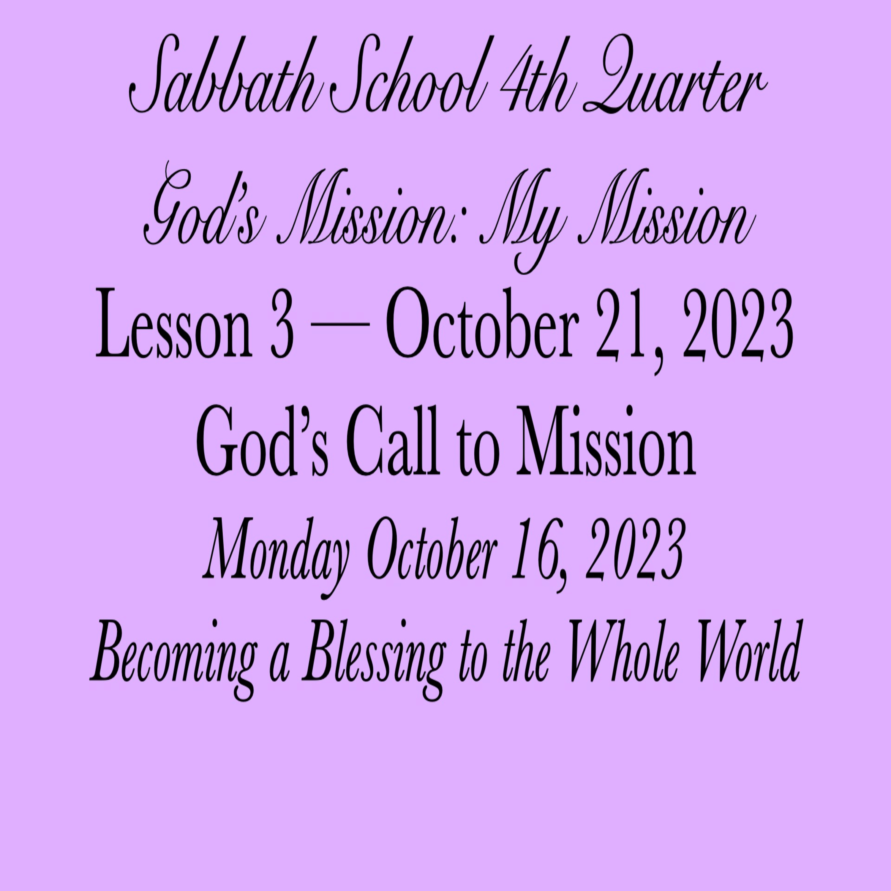 Pastor Obed Matus — Sabbath School Bible Study Guide — Seventh-day Adventist Church