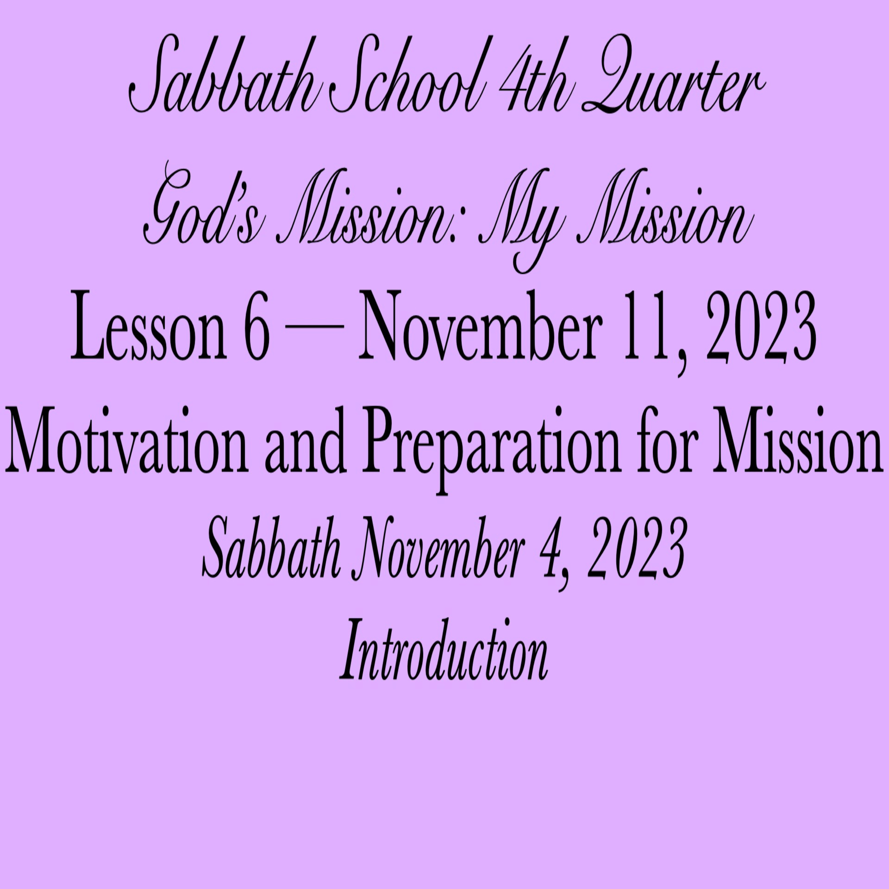 Pastor Obed Matus — Sabbath School Bible Study Guide — Seventh-day Adventist Church