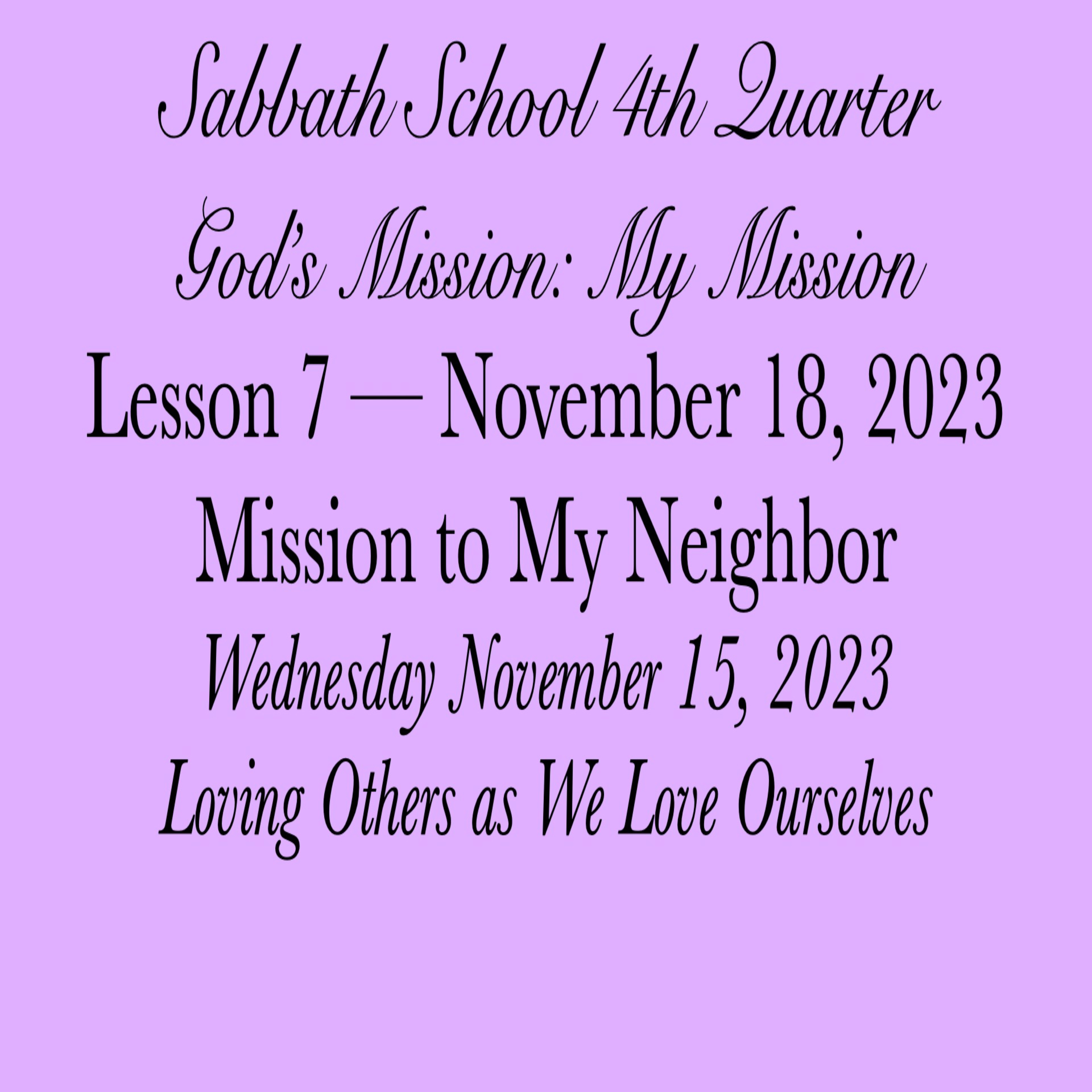 Pastor Obed Matus — Sabbath School Bible Study Guide — Seventh-day Adventist Church