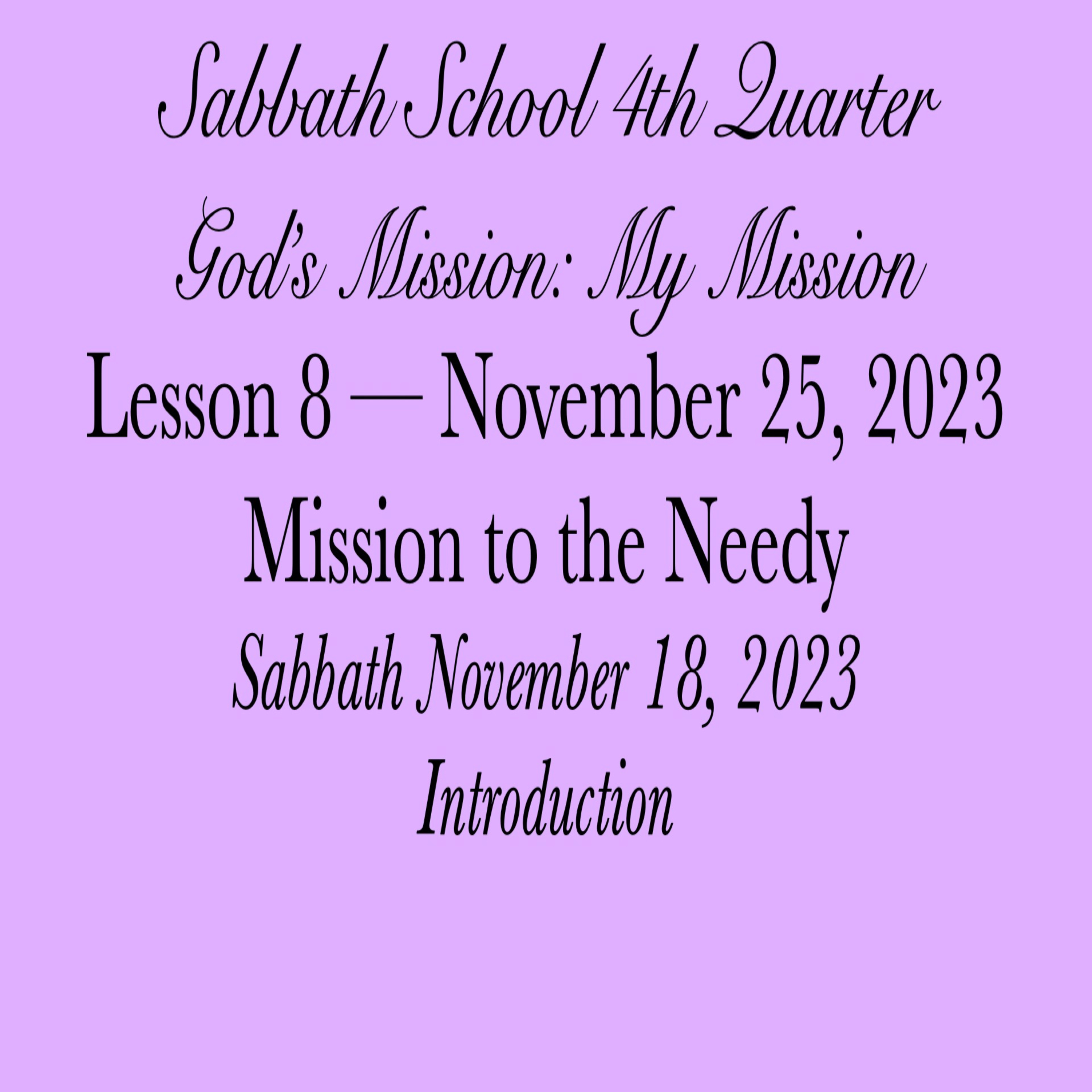 Pastor Obed Matus — Sabbath School Bible Study Guide — Seventh-day Adventist Church