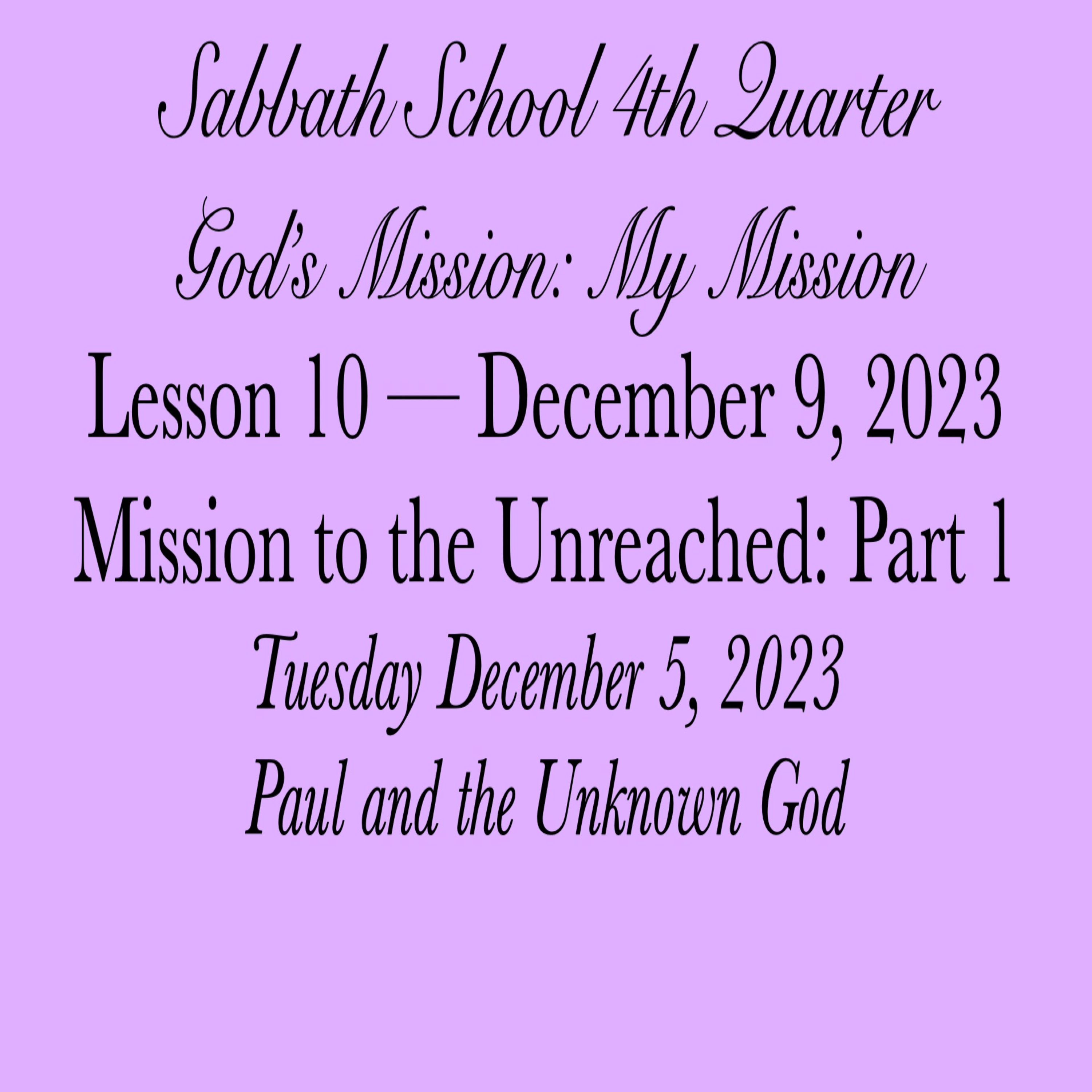 Mission to the Unreached: Part 1 — Paul and the Unknown God
