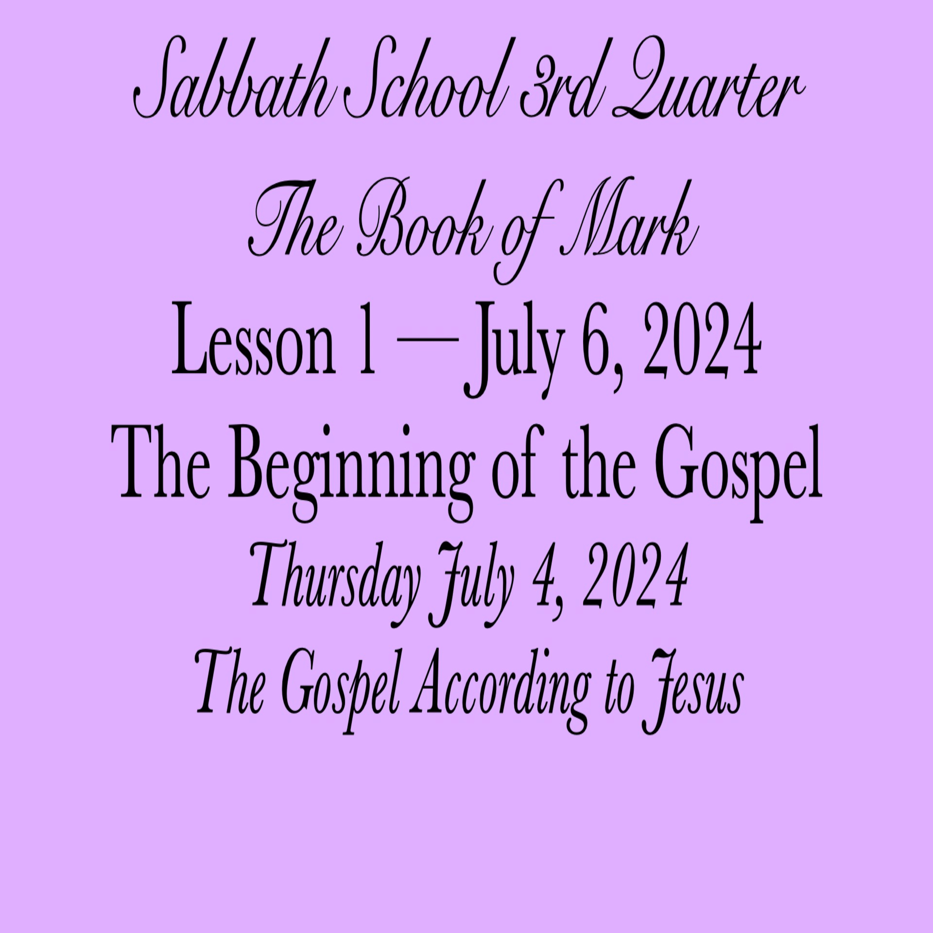 The Beginning of the Gospel — The Gospel According to Jesus