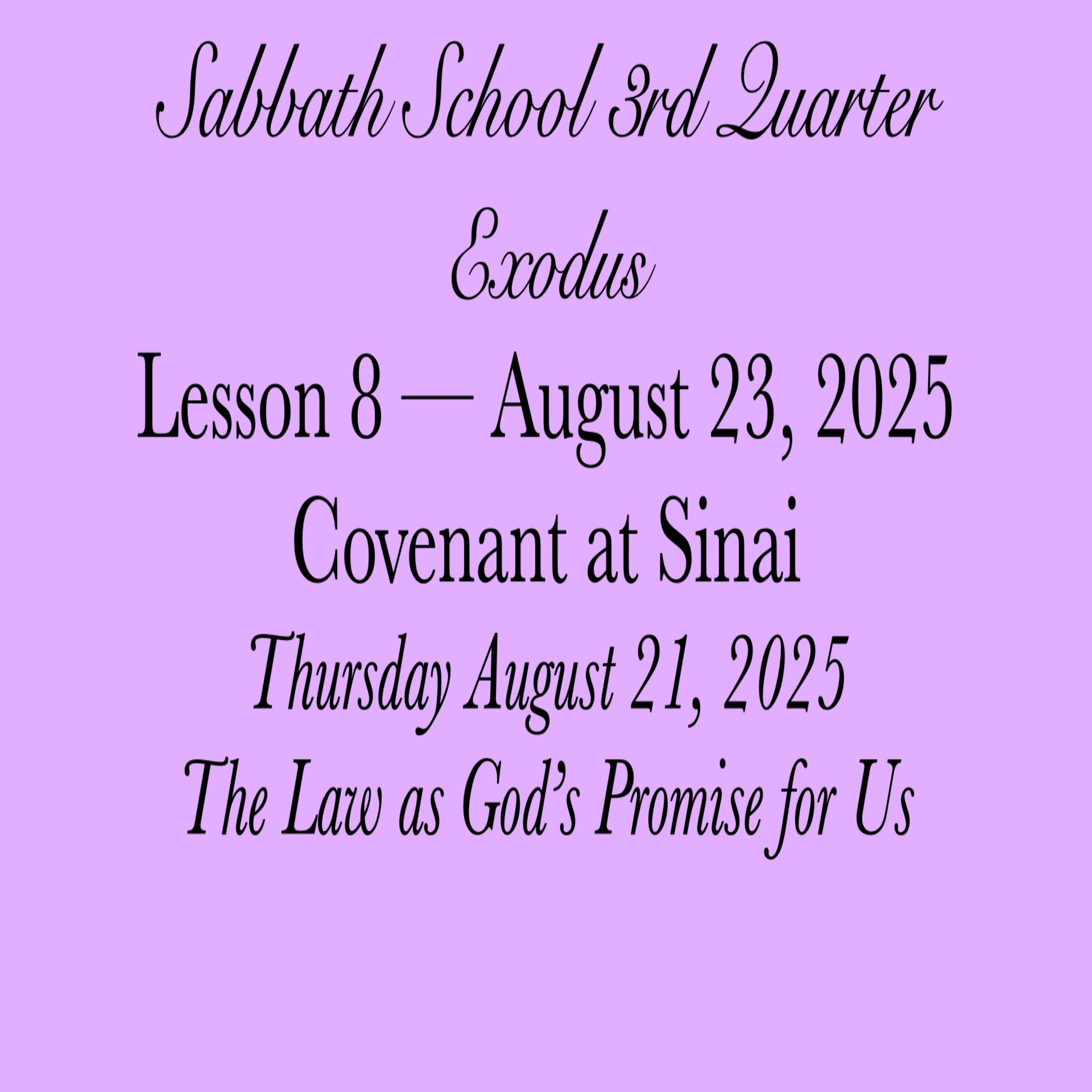 Covenant at Sinai — The Law as God’s Promise for Us