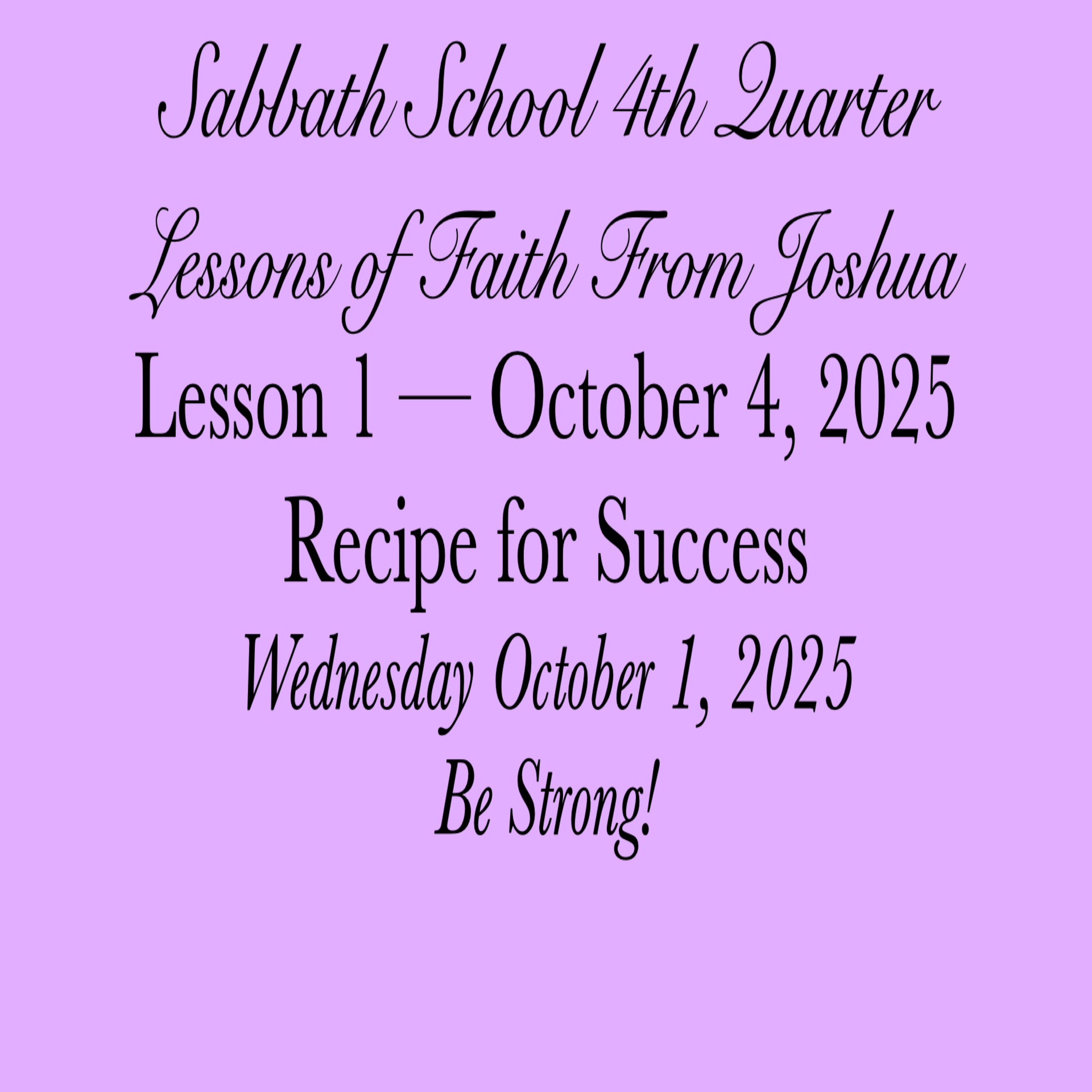 Recipe for Success — Be Strong!