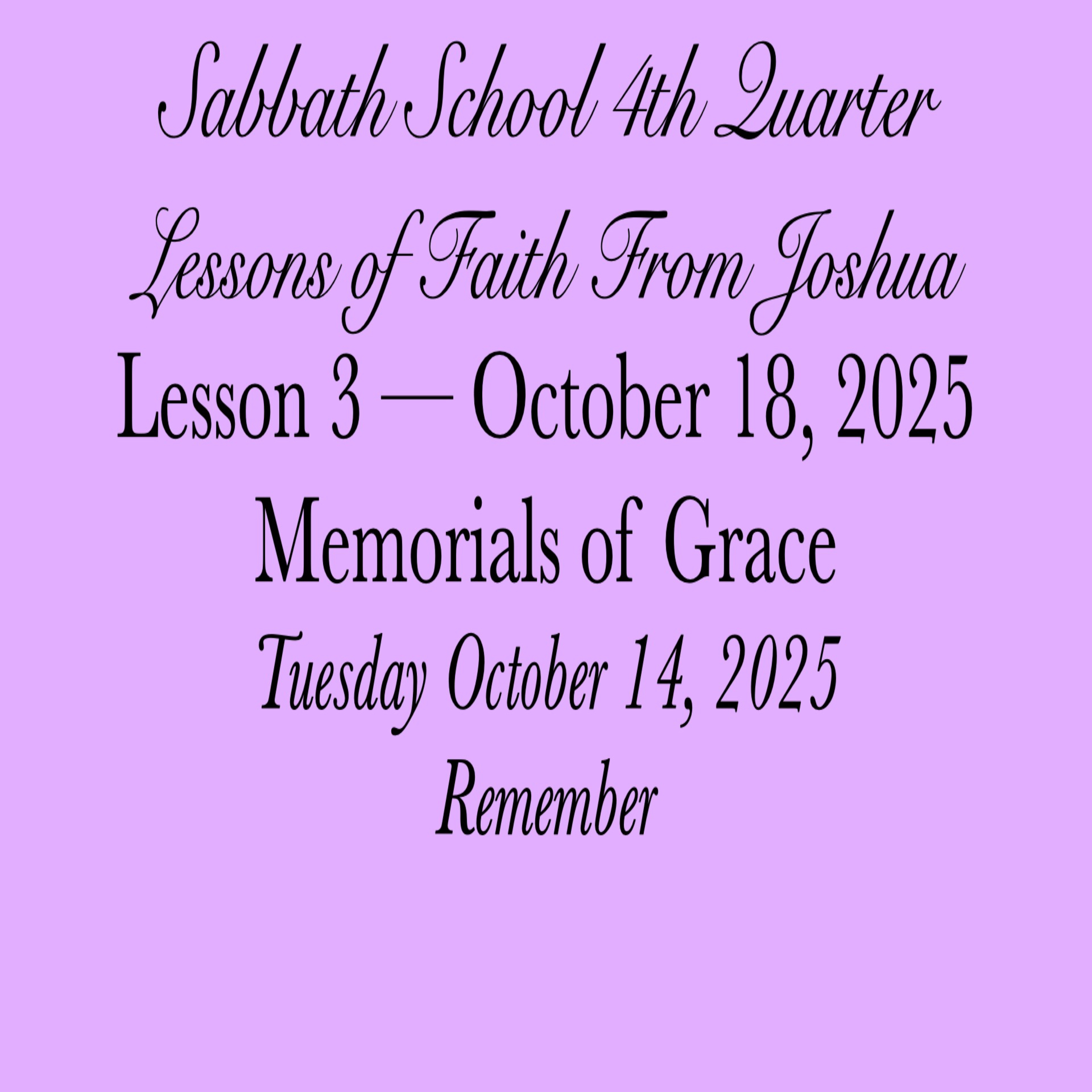 Memorials of Grace — Remember