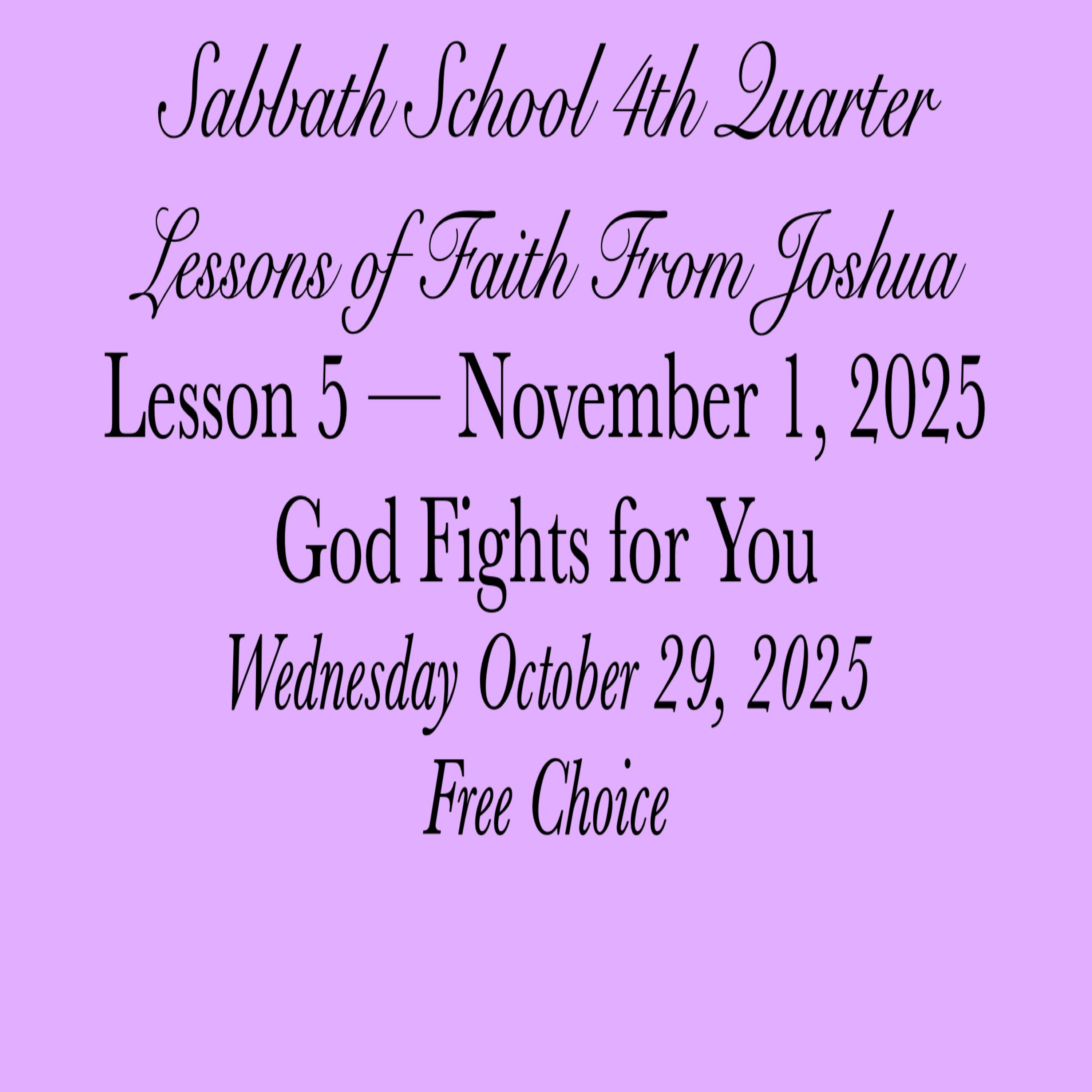 God Fights for You — Free Choice
