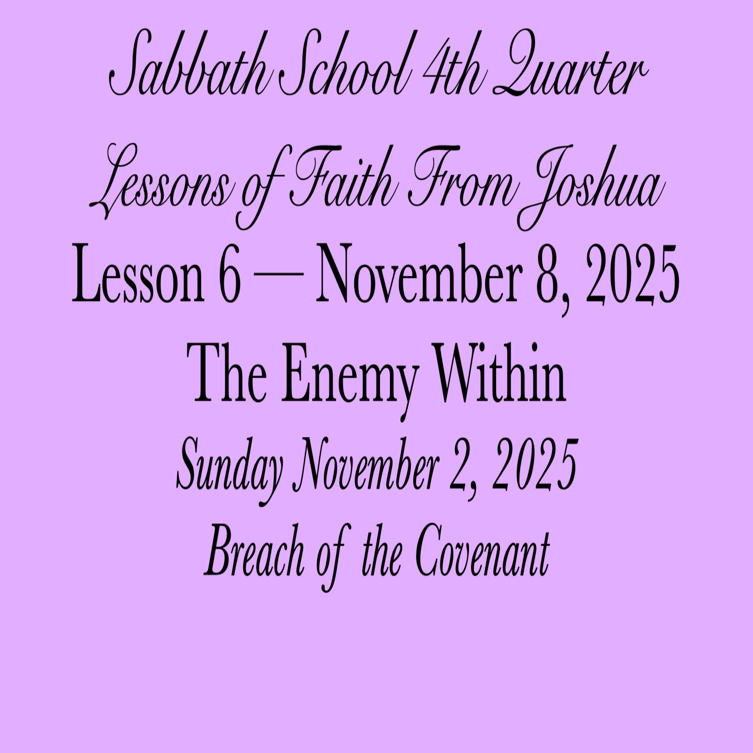 The Enemy Within — Breach of the Covenant