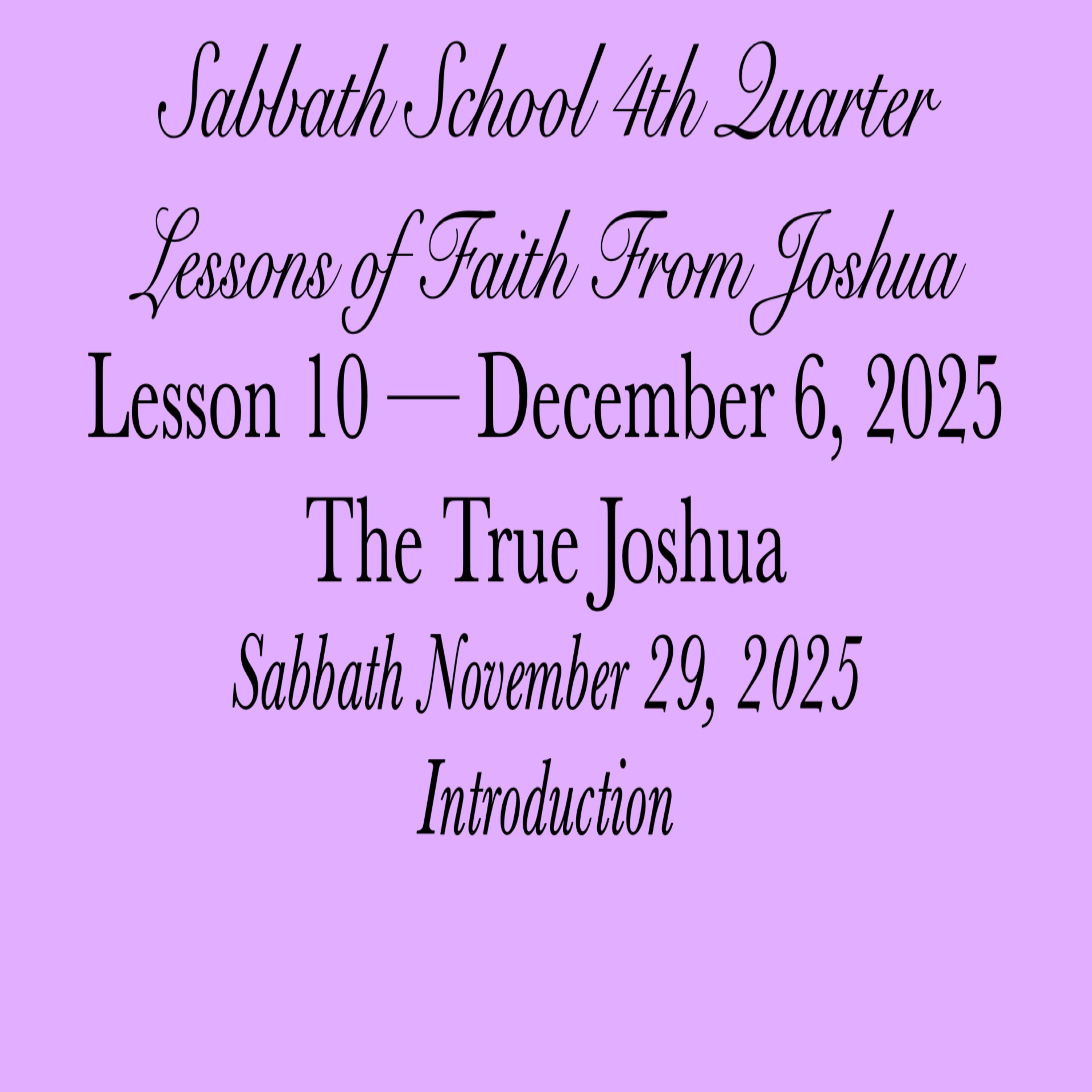 The True Joshua — Introduction