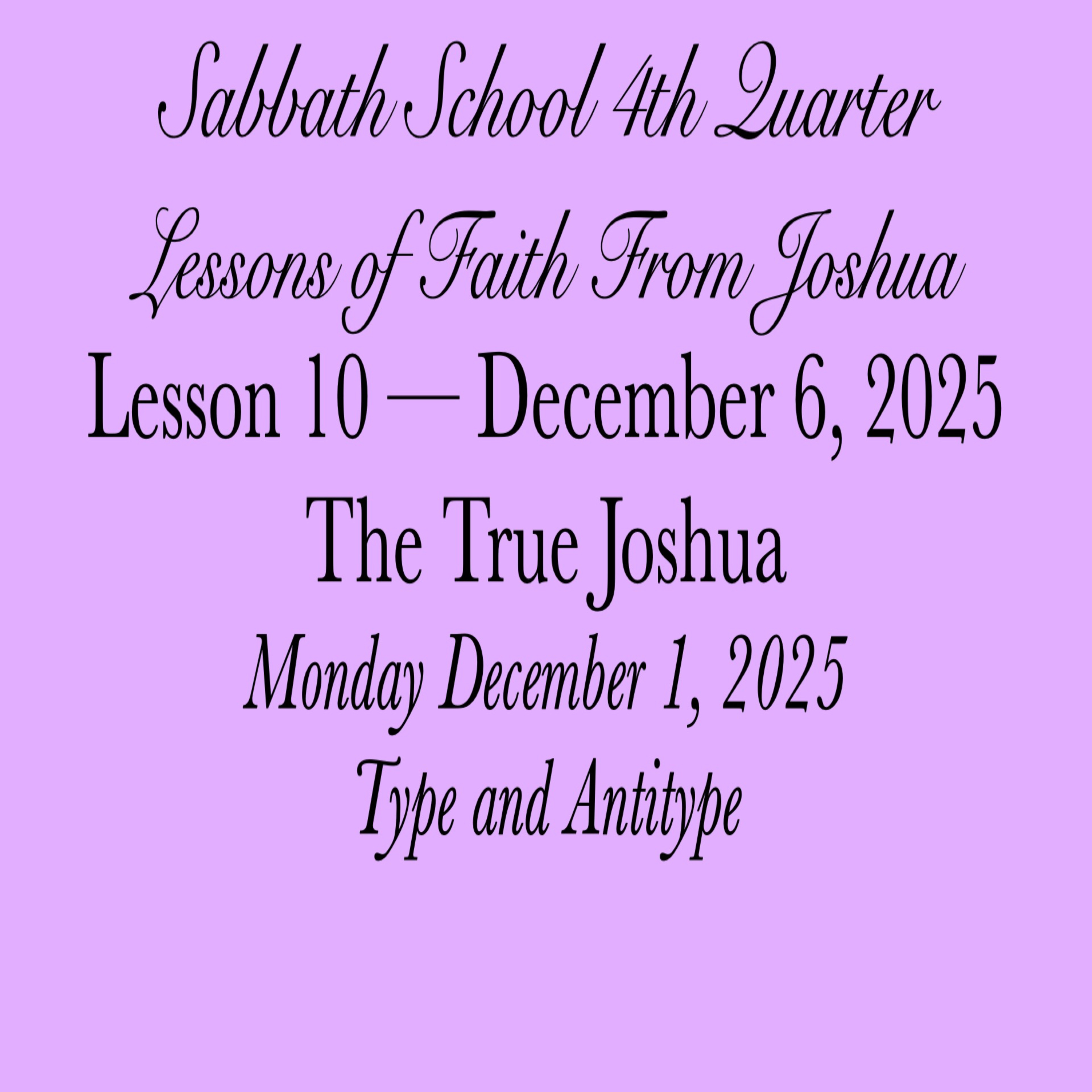 The True Joshua — Type and Antitype